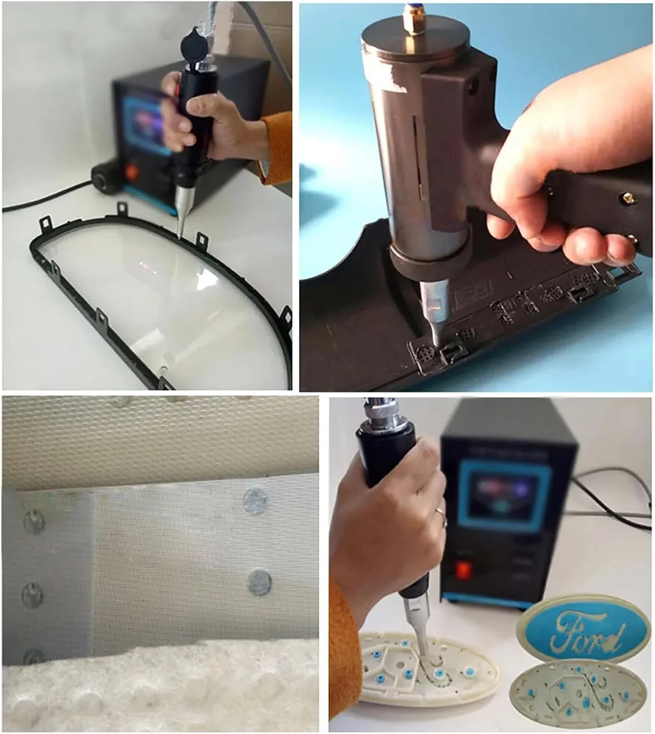 دستگاه جوش نقطه ای پلاستیک التراسونیک TEHONGMAI 700W، تجهیزات جوشکاری التراسونیک پلاستیک، تعمیر بدنه خودرو با دو نازل