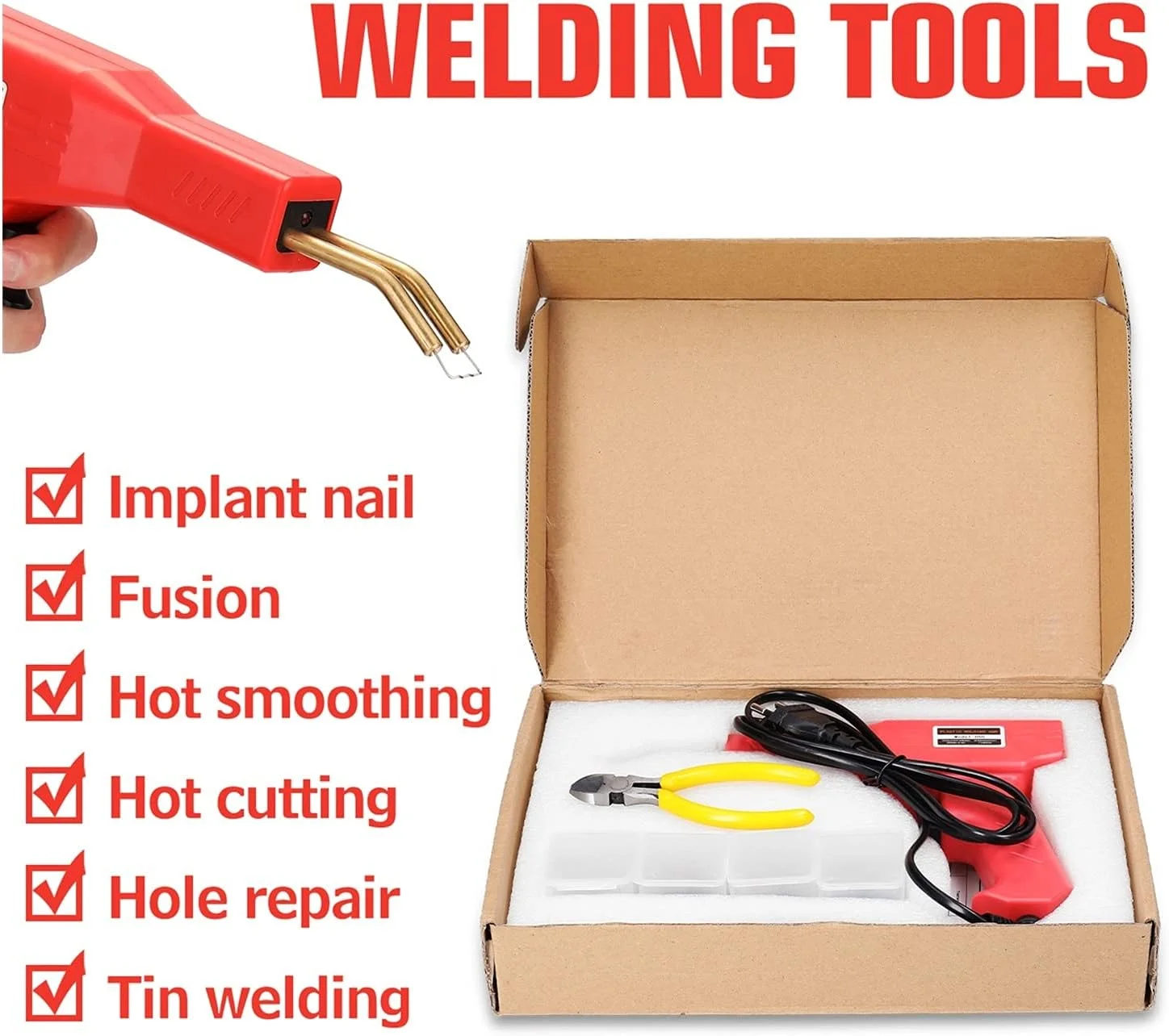 کیت جوش پلاستیک WERTYFF برای تعمیر، تفنگ جوش پلاستیک، دستگاه جوش منگنه داغ، دستگاه لحیم کاری آهن برای منگنه پلاستیکی، دستگاه تعمیر PVC، کیت ابزار تعمیر سپر خودرو، مجموعه ابزار کیت جوش پلاستیک WERTYFF برای تعمیر، تفنگ جوش پلاستیک، دستگاه جوش منگنه داغ، دستگاه لحیم کاری آهن برای منگنه پلاستیکی، دستگاه تعمیر PVC، کیت ابزار تعمیر سپر خودرو، مجموعه ابزار