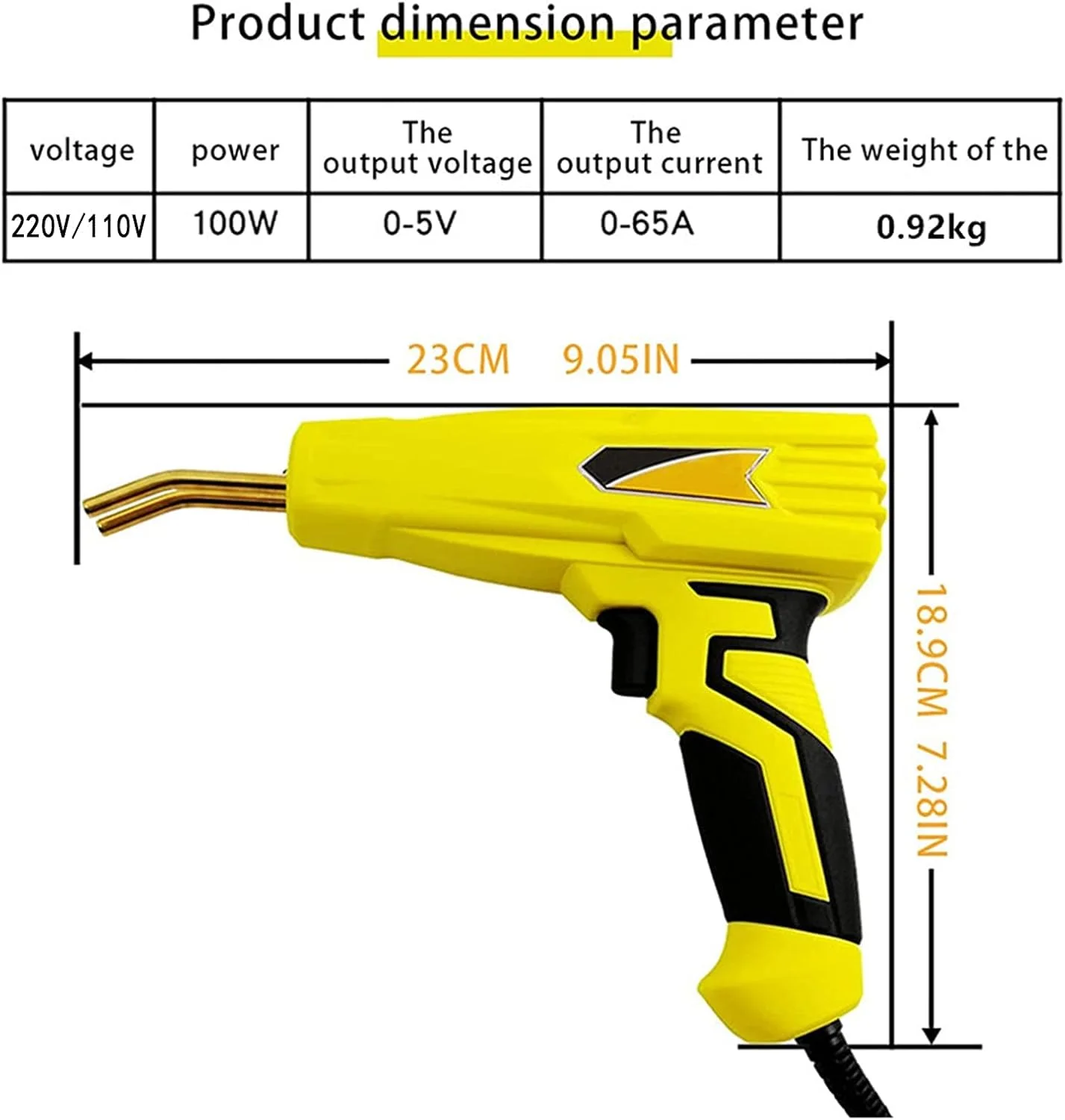 دستگاه جوش پلاستیک قابل حمل DWDTQH، دستگاه جوشکار پلاستیک دستی 100 وات، منگنه داغ PVC، دستگاه تعمیر سپر خودرو، ابزار گاراژ، 220 ولت