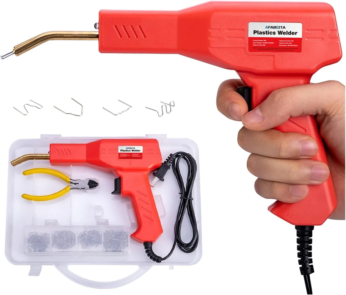دستگاه جوش پلاستیک INWWUH، ابزار گاراژی، دستگاه منگنه داغ دستی، دستگاه تعمیر پلاستیک PVC، کیت جوشکار تعمیر سپر خودرو (مدل a)