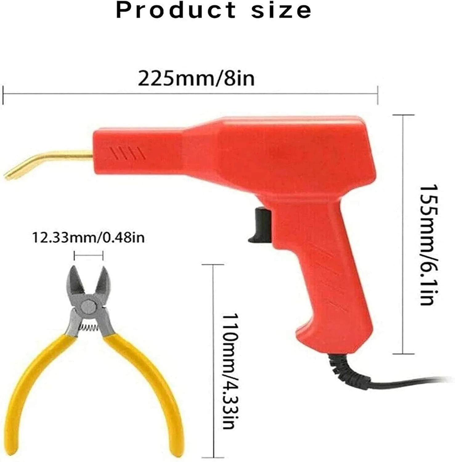 دستگاه جوش پلاستیک 50 وات، دستگاه تعمیر پلاستیک PVC، دستگاه منگنه داغ دستی، ابزار تعمیر سپر خودرو، کیت جوشکار (رنگ: B 302 قطعه)