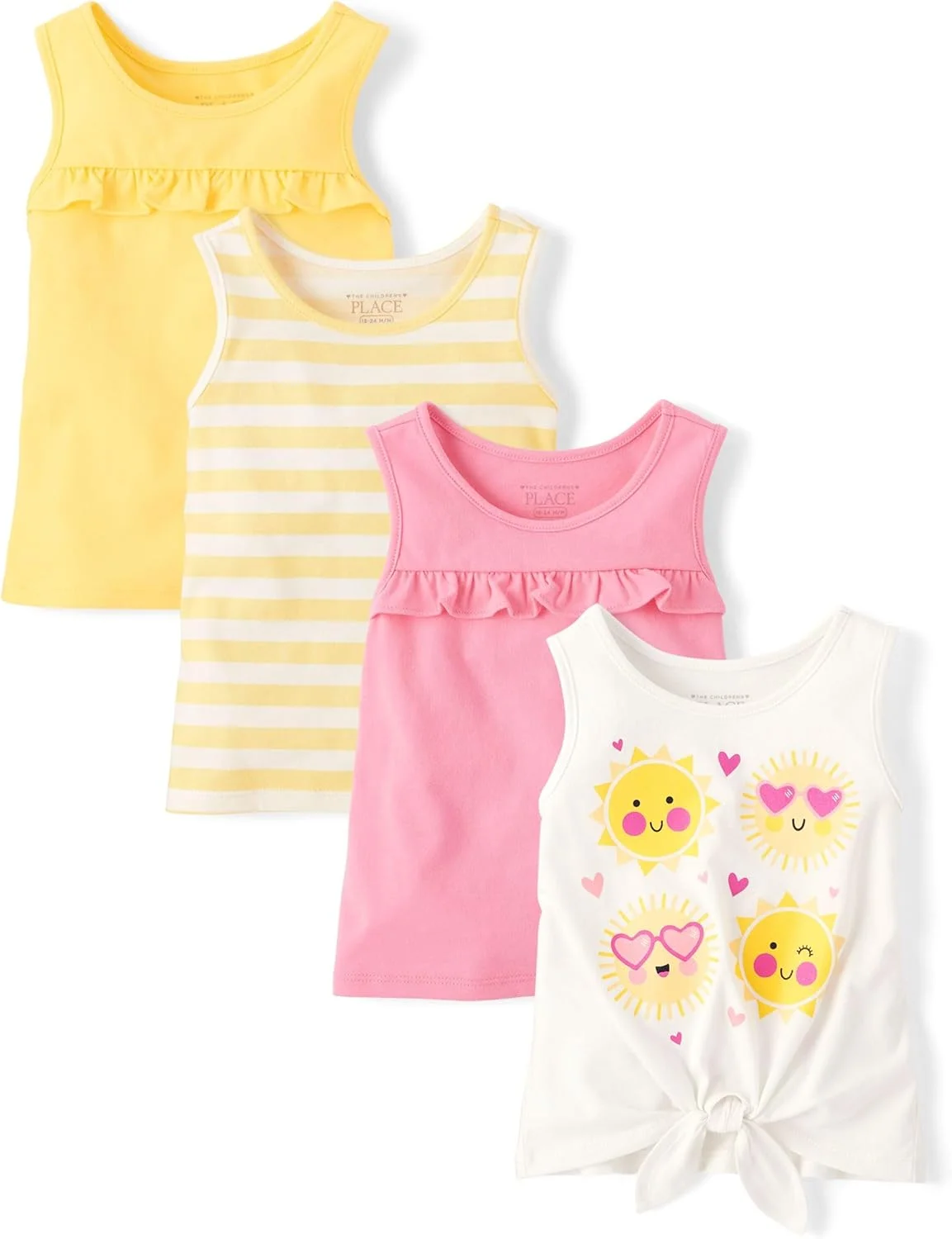 تاپ های رکابی روزمره دخترانه کودک نوپا The Children's Place (بسته 4 عددی)