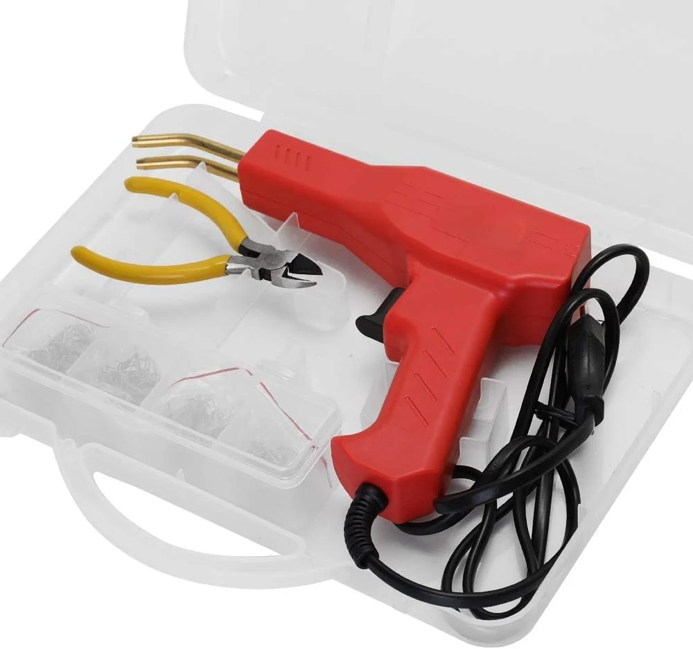 دستگاه جوش پلاستیک دستی 50 واتی RTYUTT، ابزار گاراژ، دستگاه منگنه گرم، منگنه، دستگاه تعمیر پلاستیک PVC، تعمیر سپر خودرو، منگنه گرم (آبی)