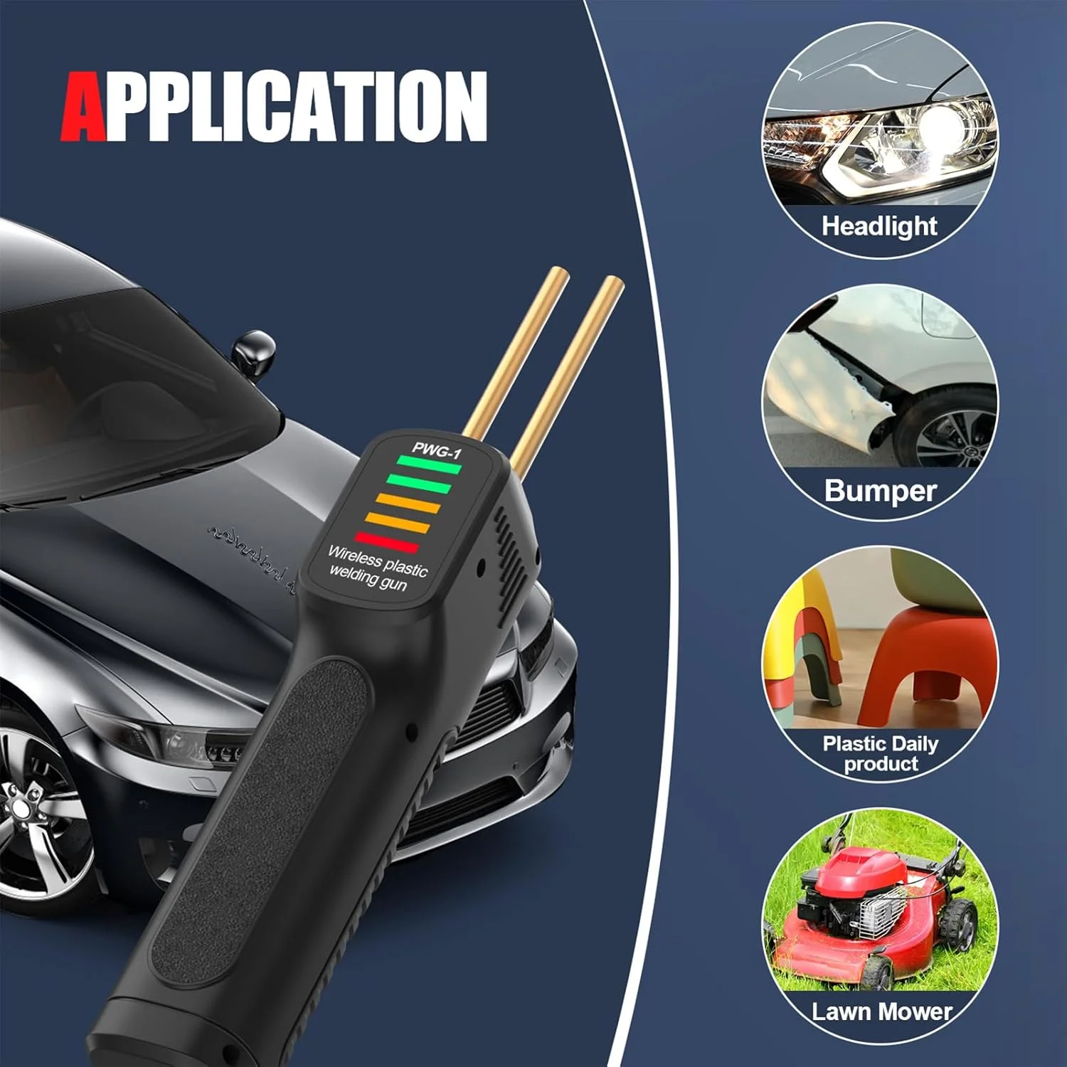دستگاه جوش پلاستیک شارژی Weytoll، دستگاه جوش تعمیر سپر خودرو با باتری 2600mAh، منگنه داغ، دستگاه جوش پلاستیک قابل شارژ USB با 200 عدد پین جوش