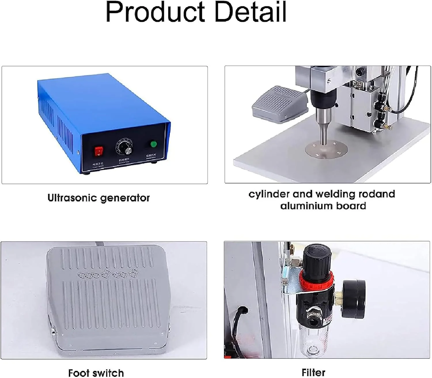 دستگاه جوش نقطه ای التراسونیک ADORZ 1200W 35KHz، دستگاه جوش پلاستیک، دستگاه جوش نقطه ای التراسونیک با پدال الکترونیکی Φ9mm برای پلاستیک نایلونی