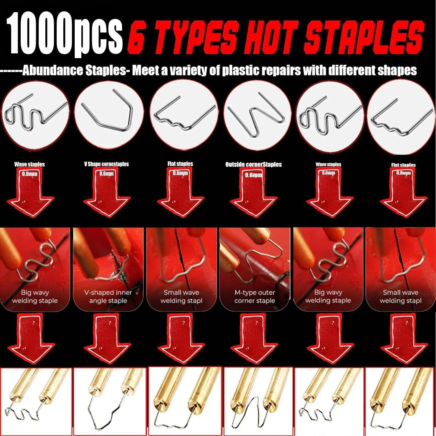 دستگاه جوش پلاستیک 150 وات VTSHENY، کیت جوشکاری پلاستیک با 800 عدد منگنه گرم، 2 عدد میله جوش پلاستیکی PP، چاقو، انبر، دستگاه جوش پلاستیک کیت تعمیر پلاستیک برای ابزار تعمیر ترک سپر خودرو (زرد) دستگاه جوش پلاستیک 150 وات VTSHENY، کیت جوشکاری پلاستیک با 800 عدد منگنه گرم، 2 عدد میله جوش پلاستیکی PP، چاقو، انبر، دستگاه جوش پلاستیک کیت تعمیر پلاستیک برای ابزار تعمیر ترک سپر خودرو (زرد)