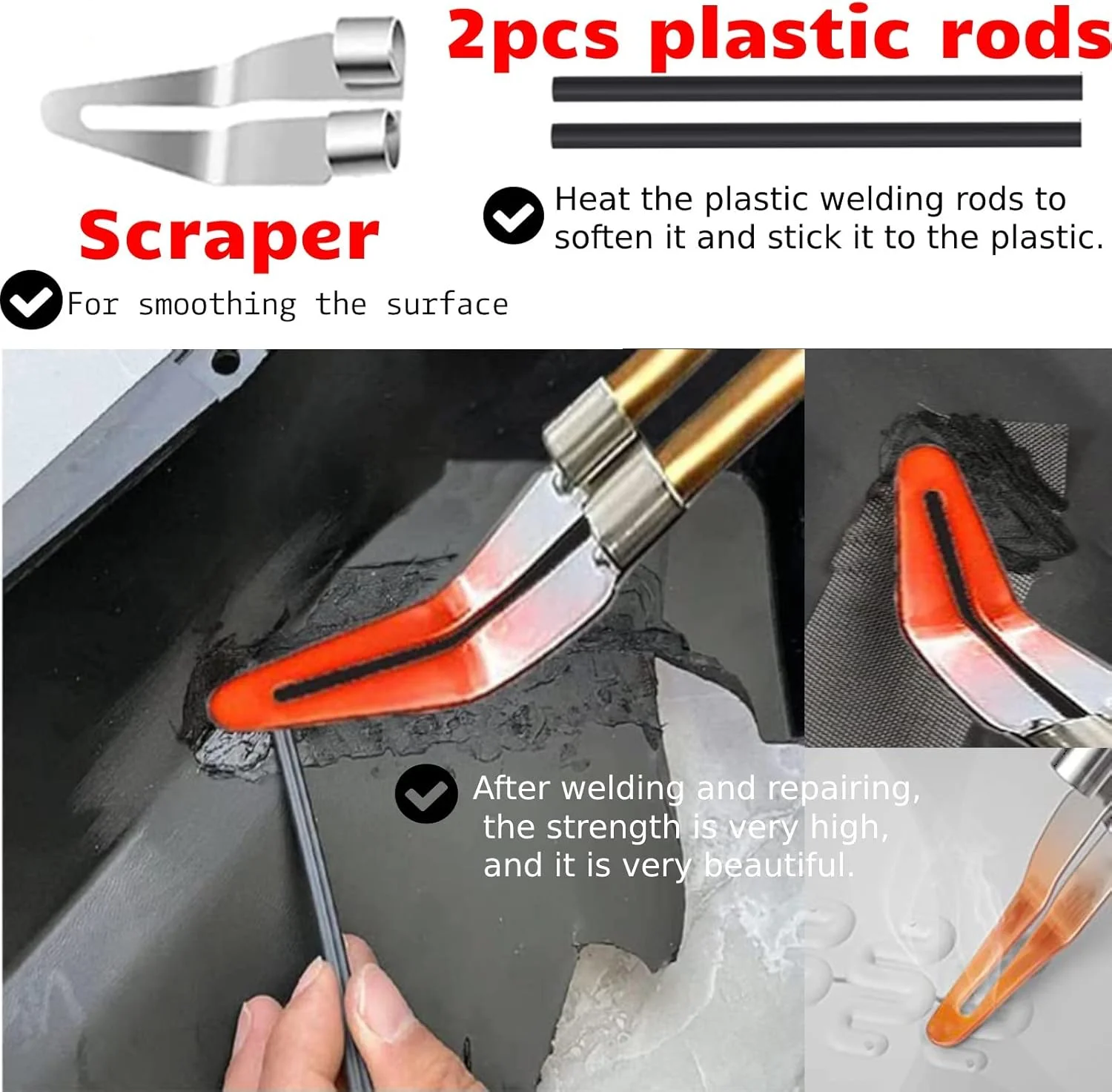 دستگاه جوش پلاستیک 150 وات VTSHENY، کیت جوشکاری پلاستیک با 800 عدد منگنه گرم، 2 عدد میله جوش پلاستیکی PP، چاقو، انبر، دستگاه جوش پلاستیک کیت تعمیر پلاستیک برای ابزار تعمیر ترک سپر خودرو (زرد) دستگاه جوش پلاستیک 150 وات VTSHENY، کیت جوشکاری پلاستیک با 800 عدد منگنه گرم، 2 عدد میله جوش پلاستیکی PP، چاقو، انبر، دستگاه جوش پلاستیک کیت تعمیر پلاستیک برای ابزار تعمیر ترک سپر خودرو (زرد)