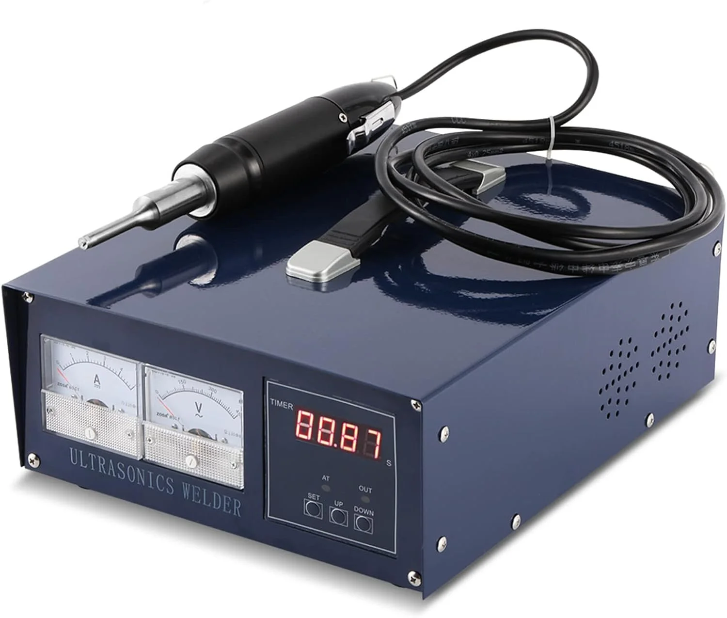 دستگاه جوش پلاستیک التراسونیک BAOSHISHAN 500W، جوش نقطه ای پلاستیک برای تسمه تخم مرغ مزرعه، تسمه کود (دستگاه 500W با شاخ برای تسمه تخم مرغ/کود)