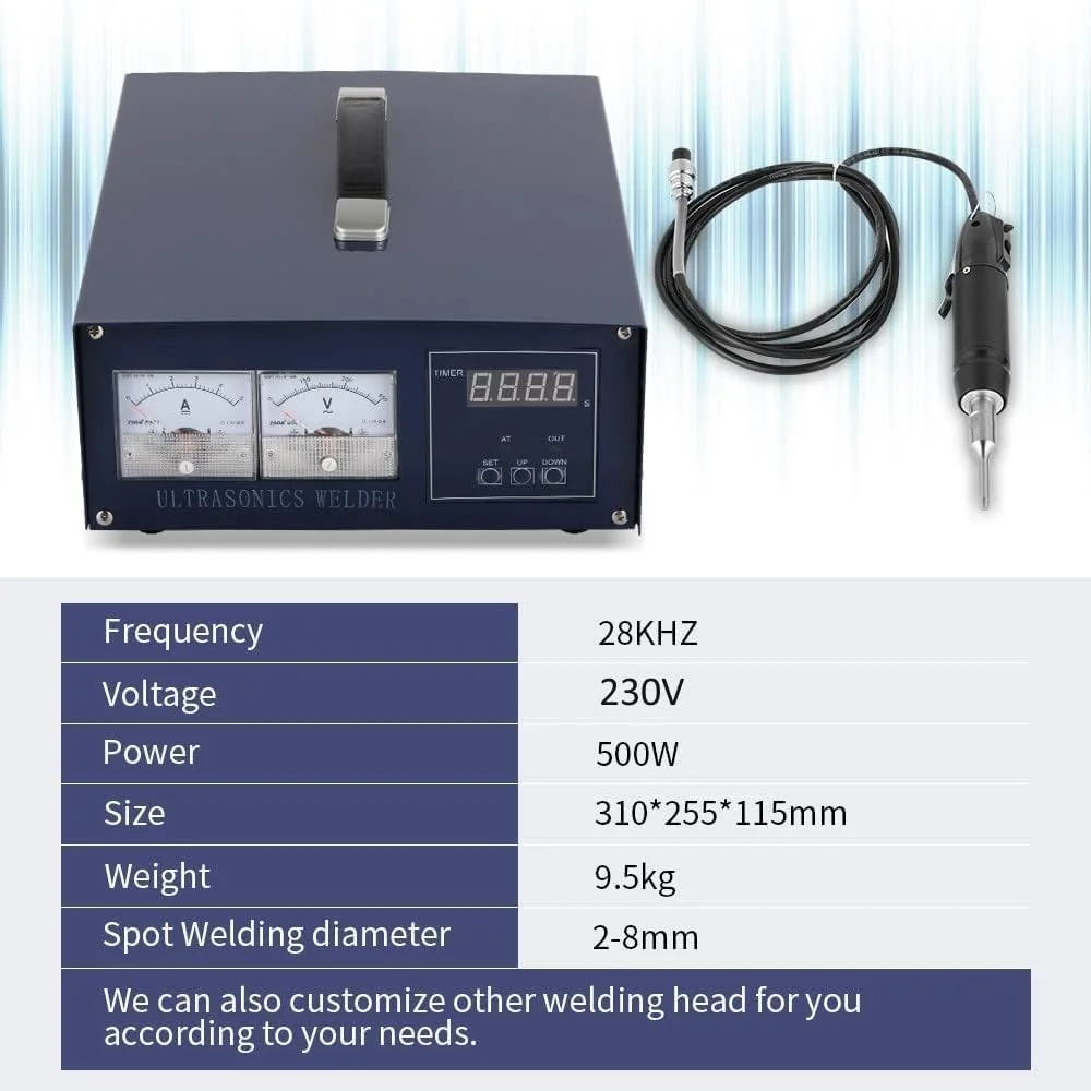 دستگاه جوش پلاستیک التراسونیک BAOSHISHAN 500W، جوش نقطه ای پلاستیک برای تسمه تخم مرغ مزرعه، تسمه کود (دستگاه 500W با شاخ برای تسمه تخم مرغ/کود)