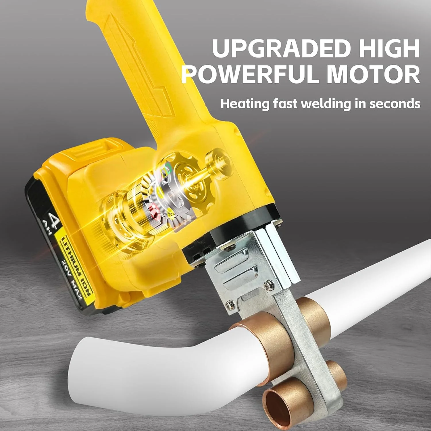 دستگاه جوش لوله پلاستیکی آب سازگار با باتری 20 ولت Dewalt (بدون باتری) ابزار ذوب داغ با نمایشگر دیجیتال دستگاه جوش لوله 280 وات با 6 سری قالب برای لوله های PE، PPR، PVC، PB (دمای 220 تا 320 درجه سانتیگراد)