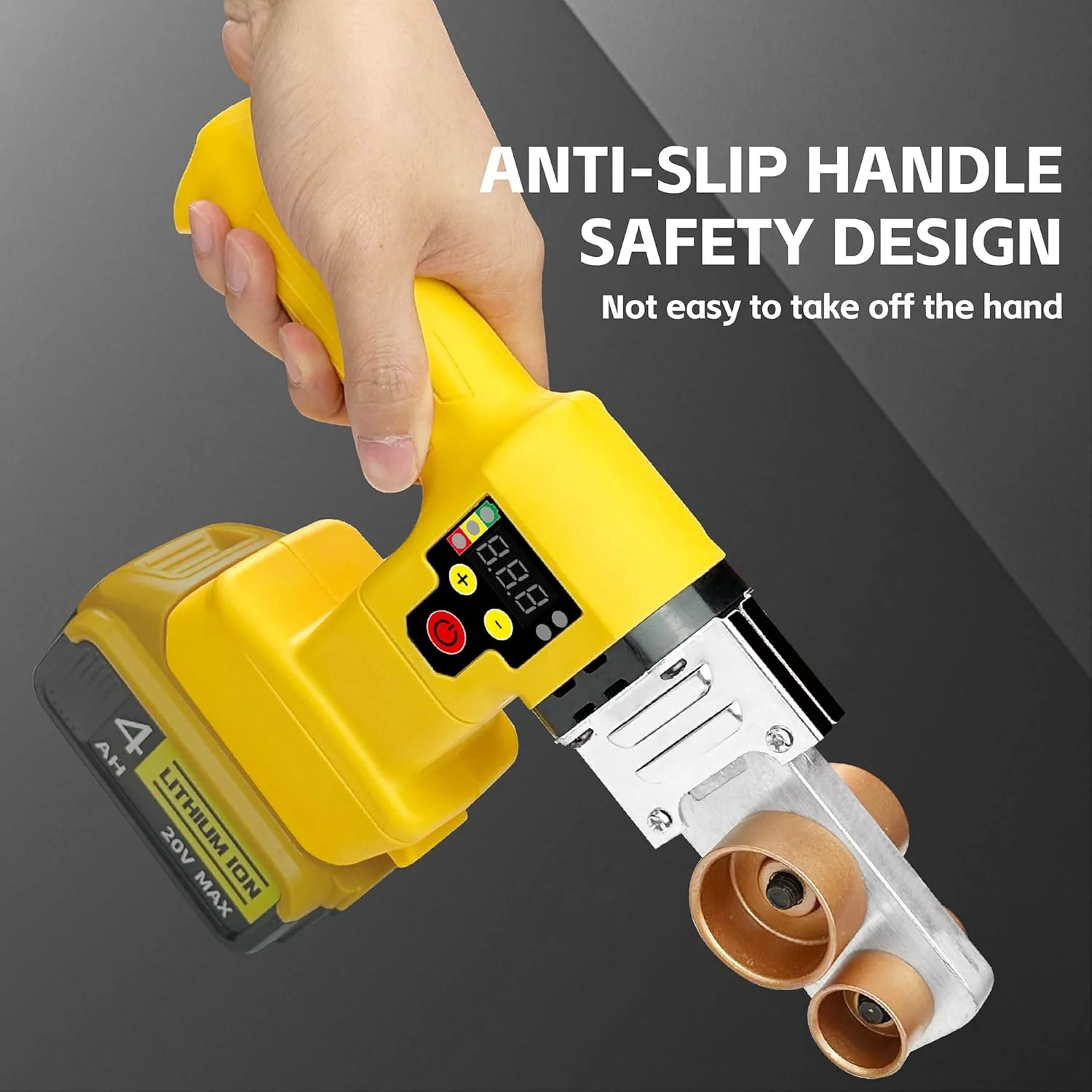 دستگاه جوش لوله پلاستیکی آب سازگار با باتری 20 ولت Dewalt (بدون باتری) ابزار ذوب داغ با نمایشگر دیجیتال دستگاه جوش لوله 280 وات با 6 سری قالب برای لوله های PE، PPR، PVC، PB (دمای 220 تا 320 درجه سانتیگراد)