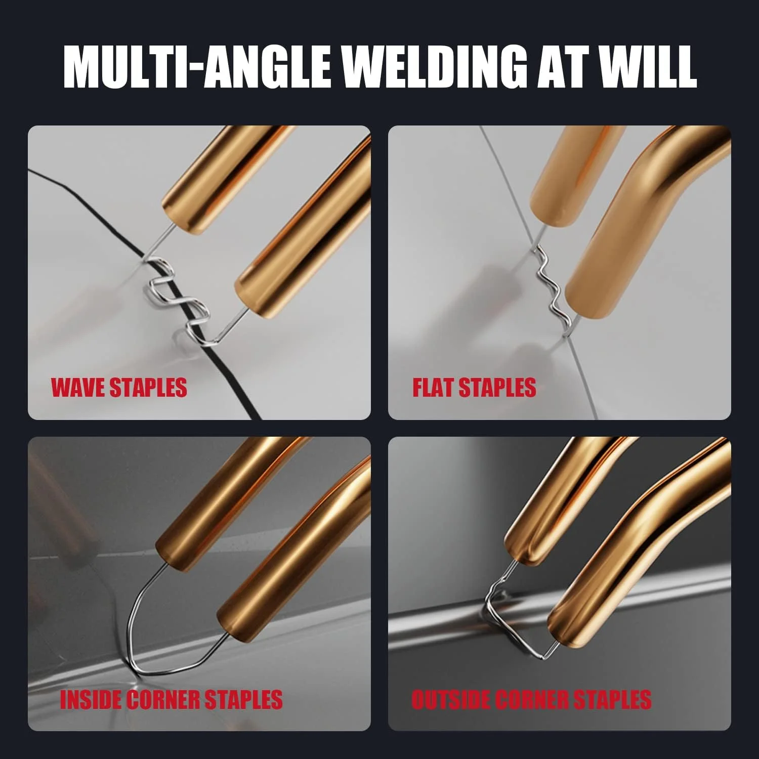 دستگاه جوش پلاستیک DEWINNER با 400 عدد میخ، چهار نوع میخ برای تعمیر ترک پلاستیک، دستگاه جوش 50 وات، تفنگ میخ داغ با انبر برای تعمیرات خودرو و مصارف خانگی