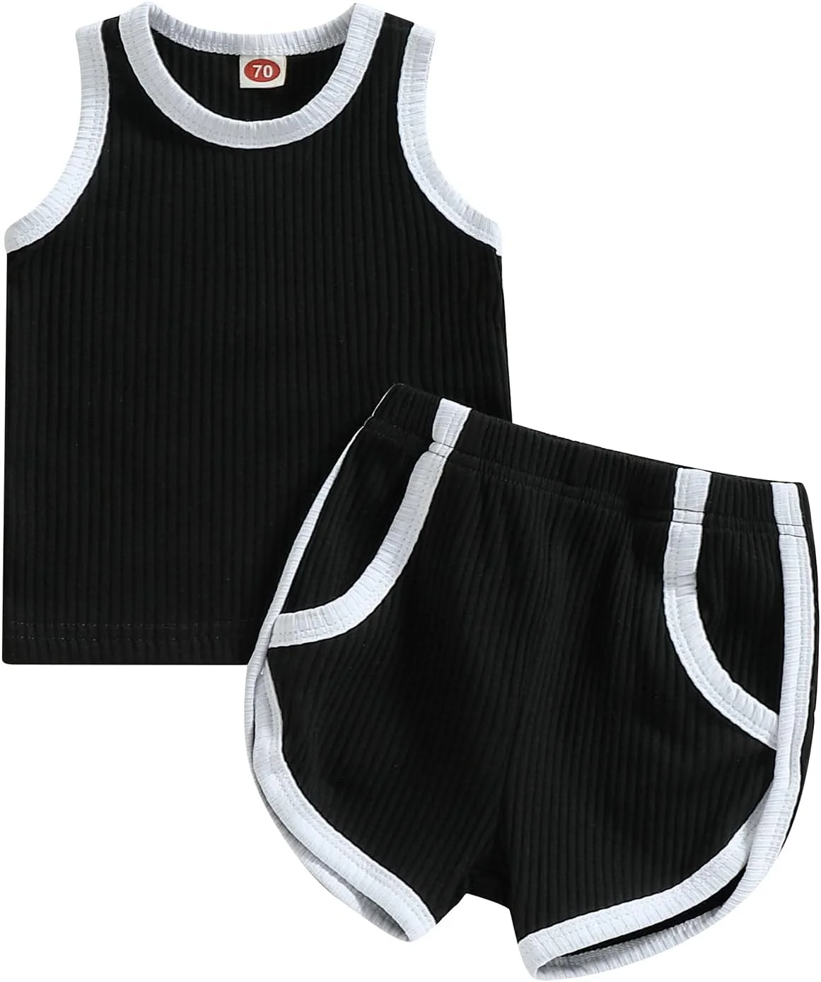 ست لباس تابستانی بدون آستین Arvbitana برای نوزاد پسر و دختر، تاپ و شلوارک، دو تکه، پنبه ای و یکدست