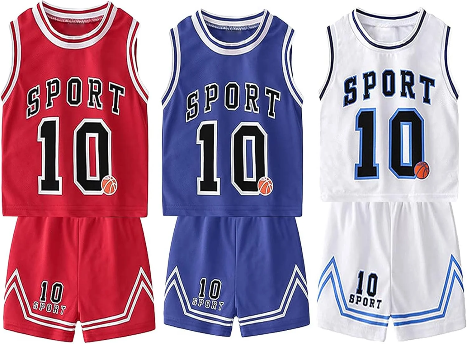 ست شورت ورزشی کودکانه Admireme، لباس بسکتبال پسرانه و دخترانه، تاپ رکابی و شورت توری