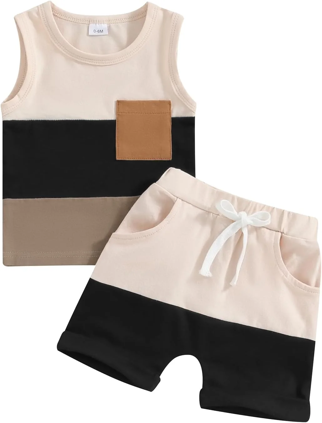 ست لباس پسرانه Amnnchya برای چهارم جولای، شامل تیشرت بدون آستین طرح ستاره و شلوارک، لباس روز استقلال کودک