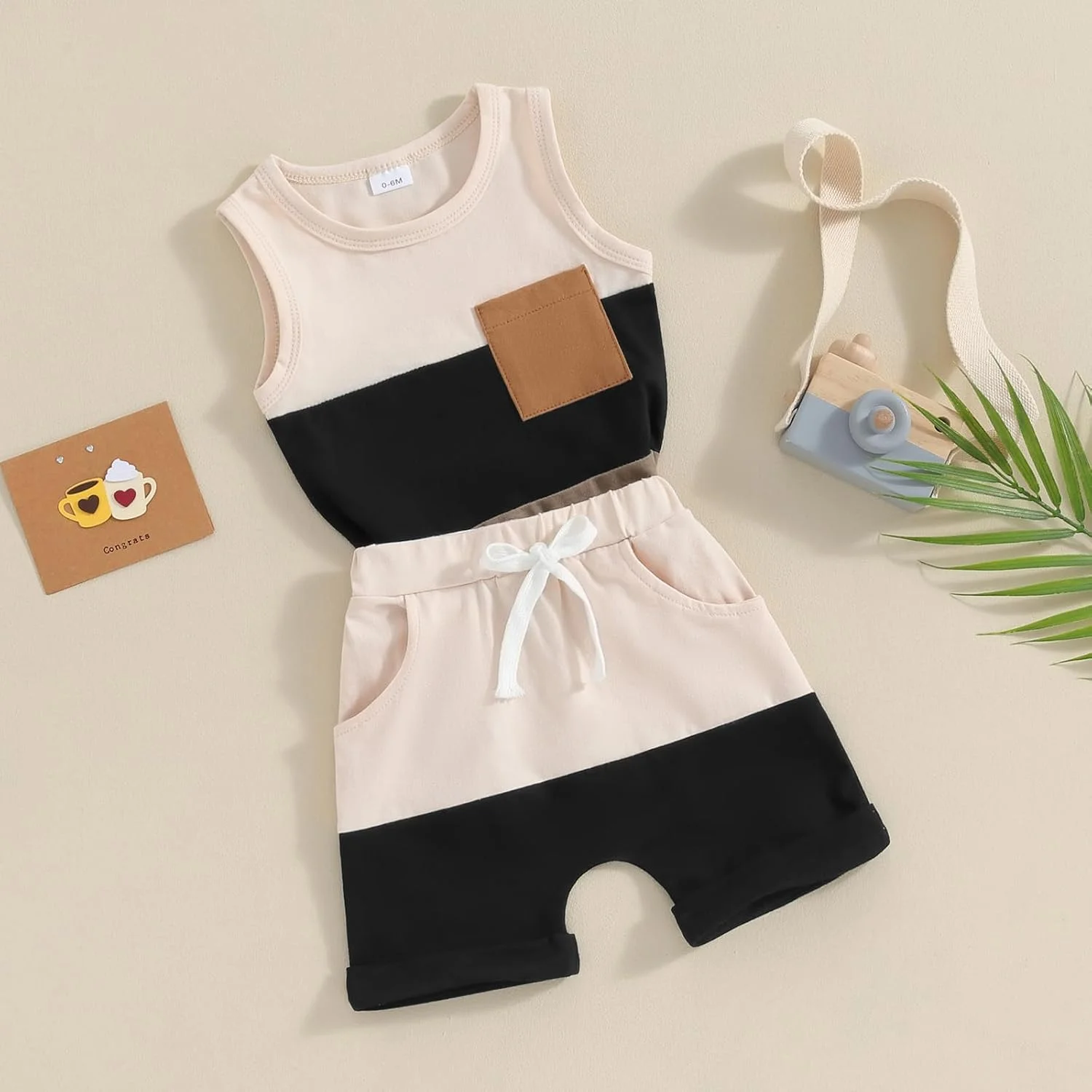 ست لباس پسرانه Amnnchya برای چهارم جولای، شامل تیشرت بدون آستین طرح ستاره و شلوارک، لباس روز استقلال کودک