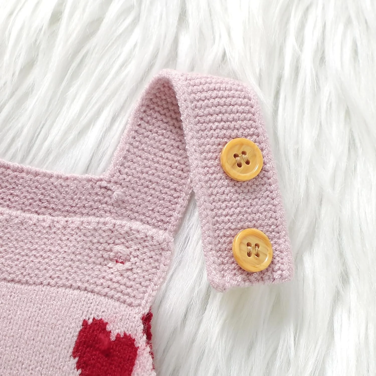 لباس روز ولنتاین دخترانه Ayalinggo، سرهمی بافتنی قلبی زیبا، تاپ هالتر با حاشیه چین‌دار، لباس بهاری