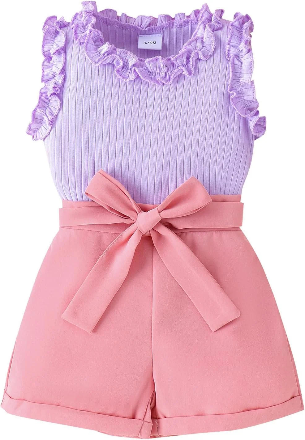 ست لباس تابستانی دخترانه Adokioths، تاپ رکابی ساده و شورت، مناسب برای دختران 6، 12، 18، 24 ماهه، 2T، 3T، 4T ست لباس تابستانی دخترانه Adokioths، تاپ رکابی ساده و شورت، مناسب برای دختران 6، 12، 18، 24 ماهه، 2T، 3T، 4T