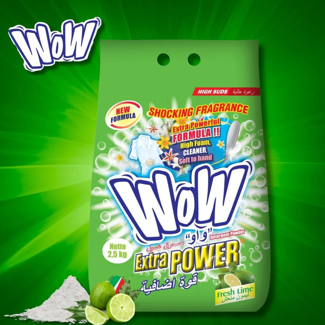 پودر لباسشویی سبز WOW مناسب ماشین لباسشویی و شستشوی دستی | 2.5 کیلوگرم | رایحه لیمو تازه | پاک کننده قوی لکه ها | مناسب برای انواع پارچه ها | طراوت ماندگار پودر لباسشویی سبز WOW مناسب ماشین لباسشویی و شستشوی دستی | 2.5 کیلوگرم | رایحه لیمو تازه | پاک کننده قوی لکه ها | مناسب برای انواع پارچه ها | طراوت ماندگار