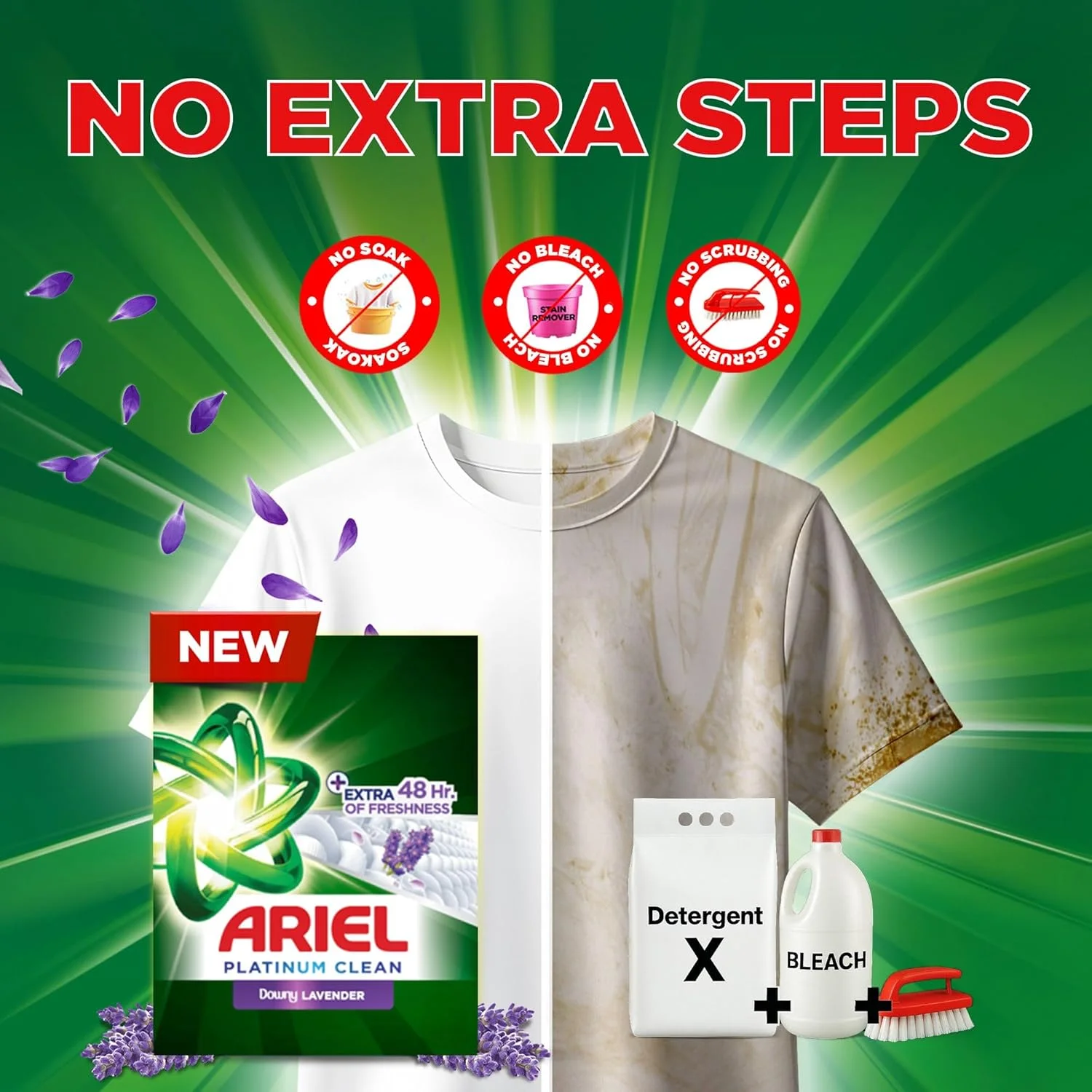پودر لباسشویی Ariel Platinum Clean با رایحه اسطوخودوس، 9 کیلوگرم