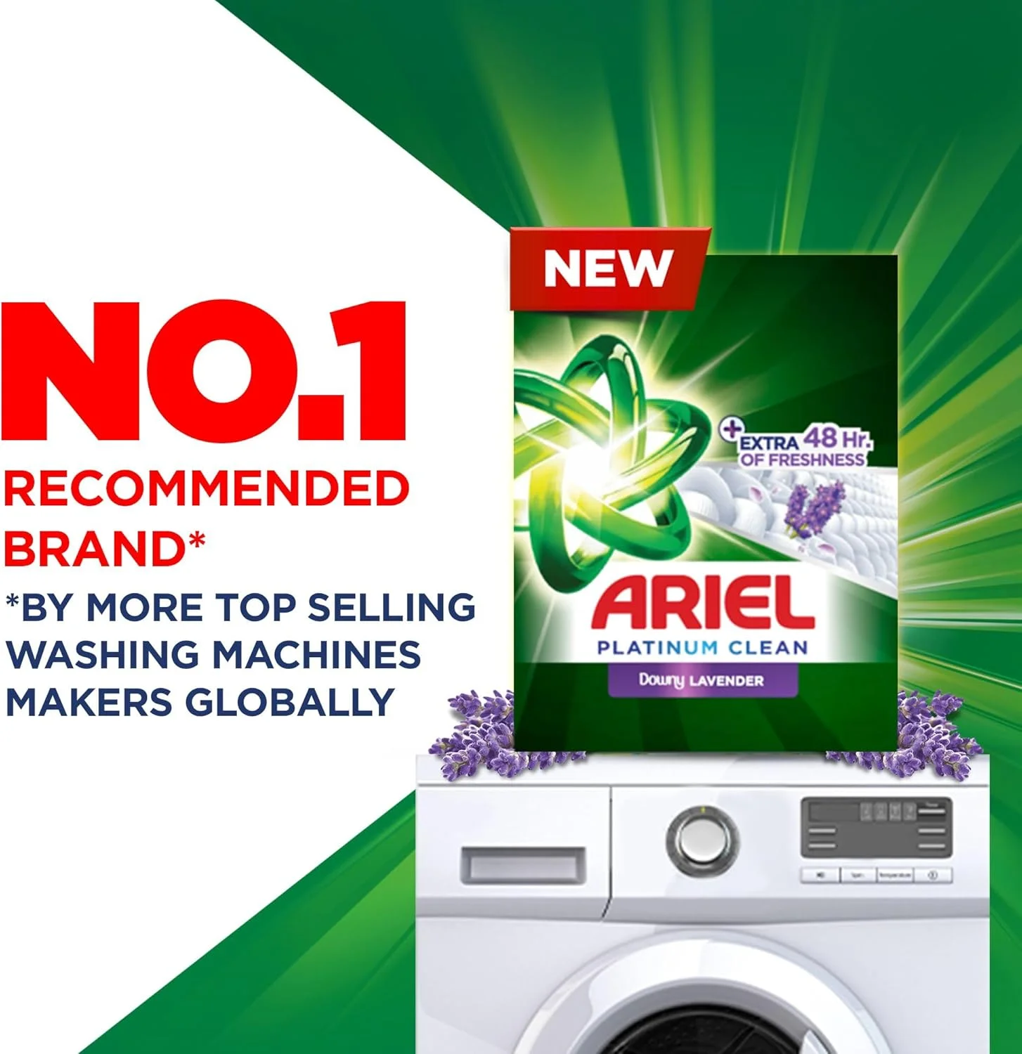 پودر لباسشویی Ariel Platinum Clean با رایحه اسطوخودوس، 9 کیلوگرم