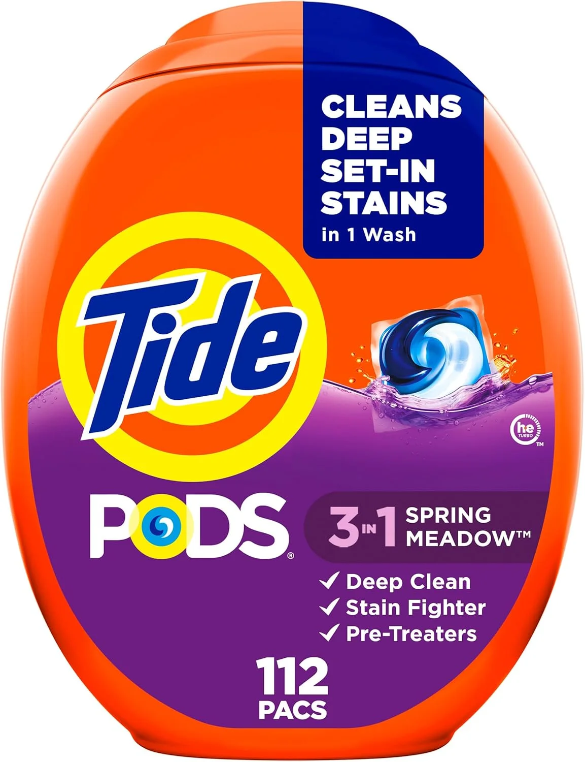 کپسول های شوینده لباس Tide PODS، رایحه چمنزار بهاری، 112 عدد