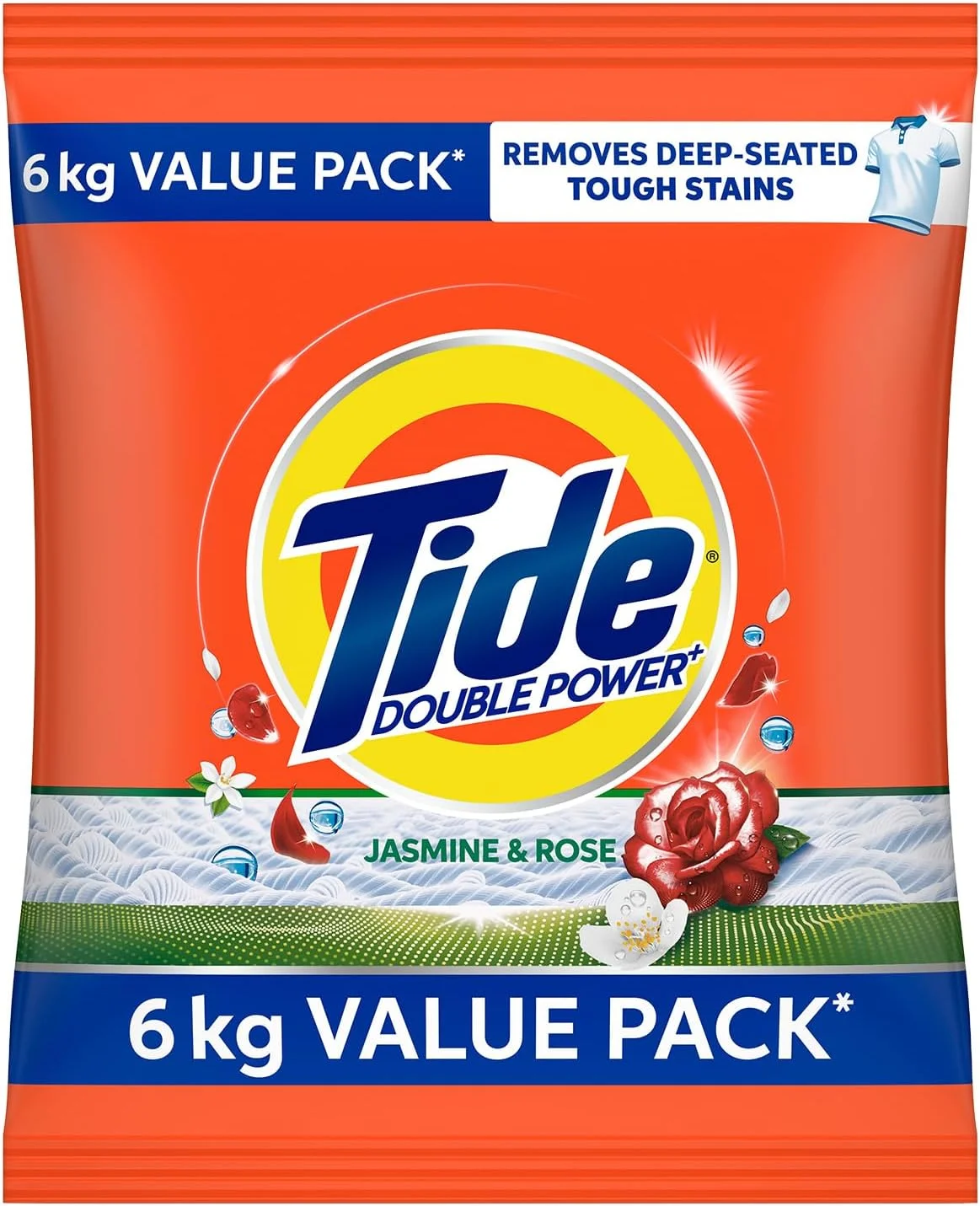 پودر لباسشویی تاید پلاس با قدرت دو برابر - 5 کیلوگرم + 1 کیلوگرم رایگان (یاس و رز)