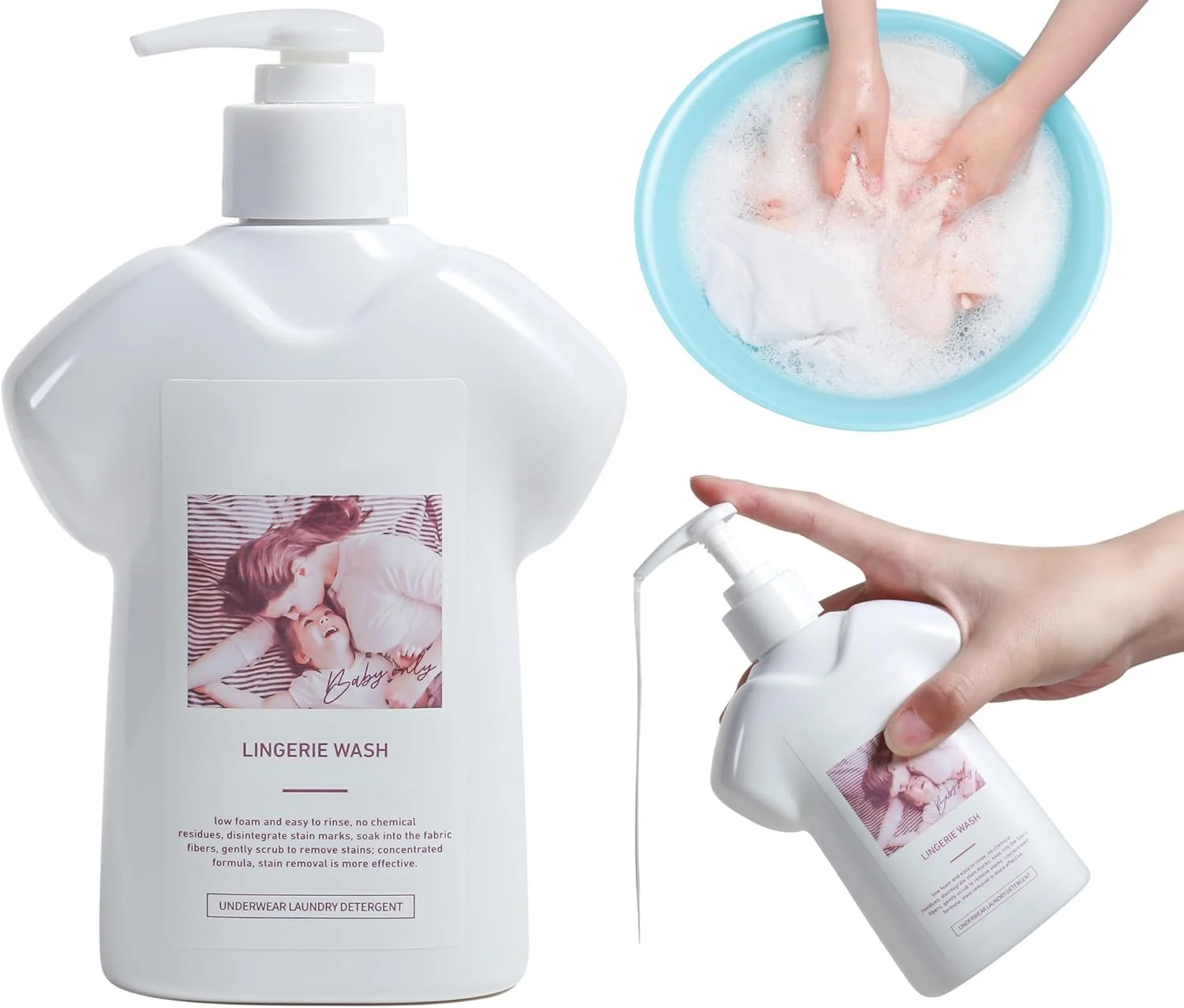 مایع لباسشویی مخصوص لباس زیر Azonee، شوینده لباس زیر، دو برابر غلیظ شده، معطر زنانه، مایع تمیز کننده لباس زیر ظریف، حفظ کننده خاصیت ارتجاعی و شکل لباس های شخصی