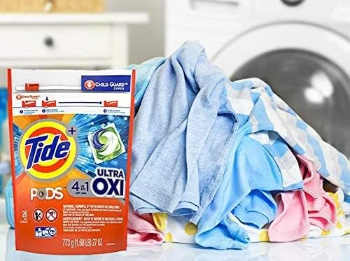 پودر لباسشویی کپسولی تاید مدل Home & Cleaning Sport Odor Defense Active Fresh Laundry Ultra 4 in 1 Oxi Liquid Detergent Pacs، مایع - 773 گرم (27 اونس)