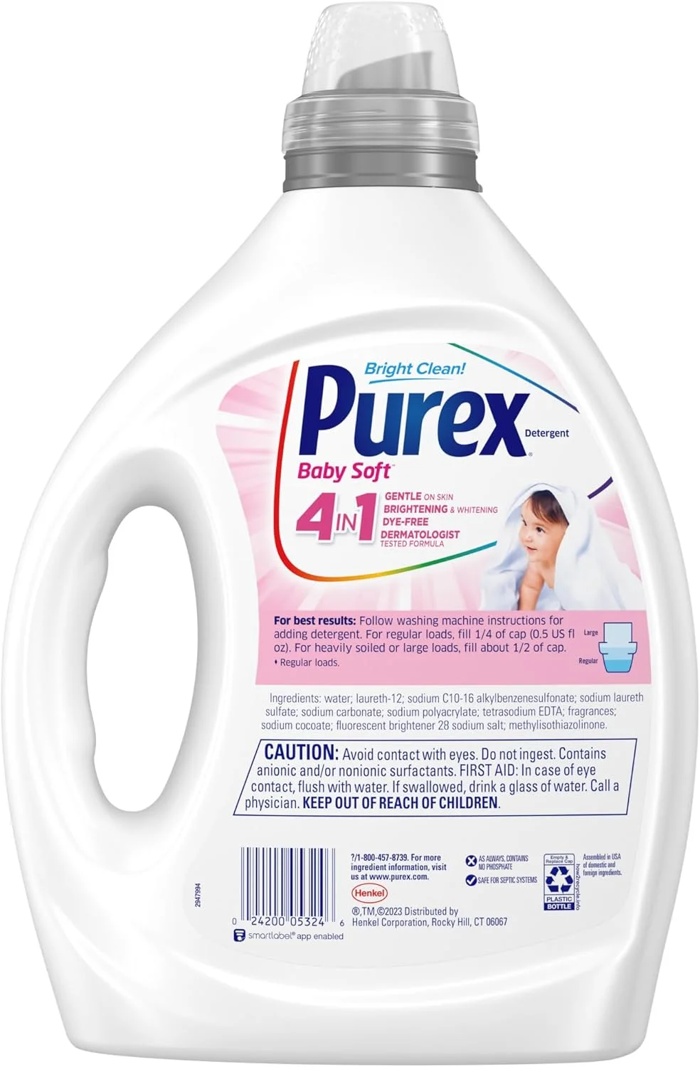 مایع لباسشویی پیورکس، فوق غلیظ، مخصوص کودک، 2.44 لیتر، 165 بار شستشو مایع لباسشویی پیورکس، فوق غلیظ، مخصوص کودک، 2.44 لیتر، 165 بار شستشو