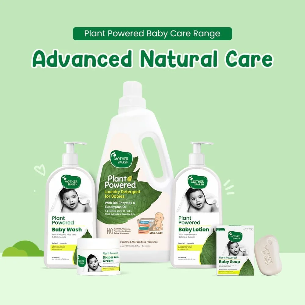 مایع لباسشویی کودک Mother Sparsh با قدرت گیاهی (2.2 لیتر) حاوی آنزیم های زیستی و روغن اکالیپتوس | شوینده طبیعی لباس کودک بدون رنگ و روشن کننده های نوری