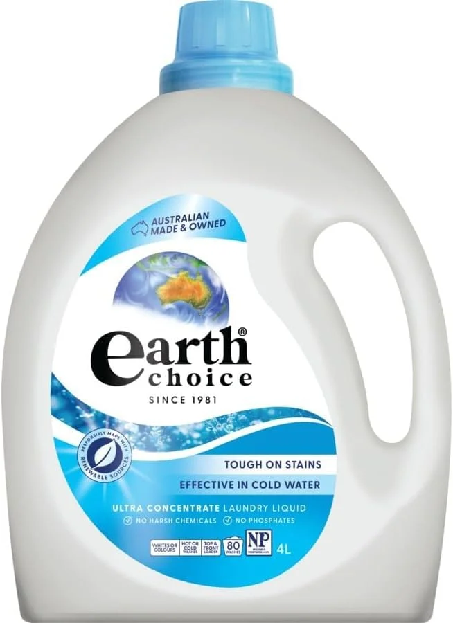 مایع لباسشویی فوق غلیظ Earth Choice، مناسب برای ماشین های درب از بالا و جلو 4 لیتری