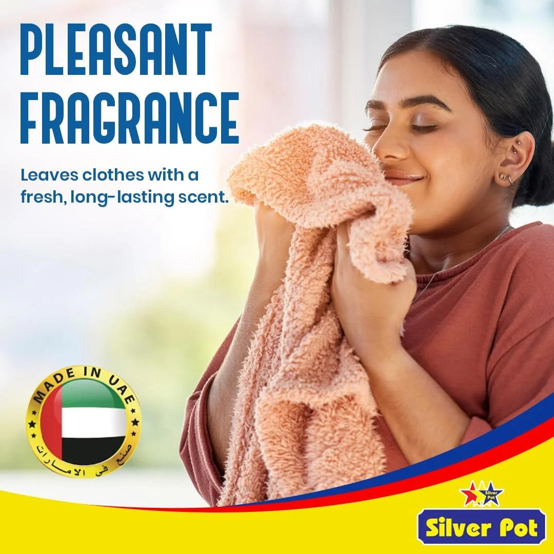 مایع لباسشویی آبی سیلور پات - 2 بطری 2 لیتری، فرمول تمیزکننده عمیق و قدرتمند، رایحه تازه، مناسب برای همه ماشین های لباسشویی
