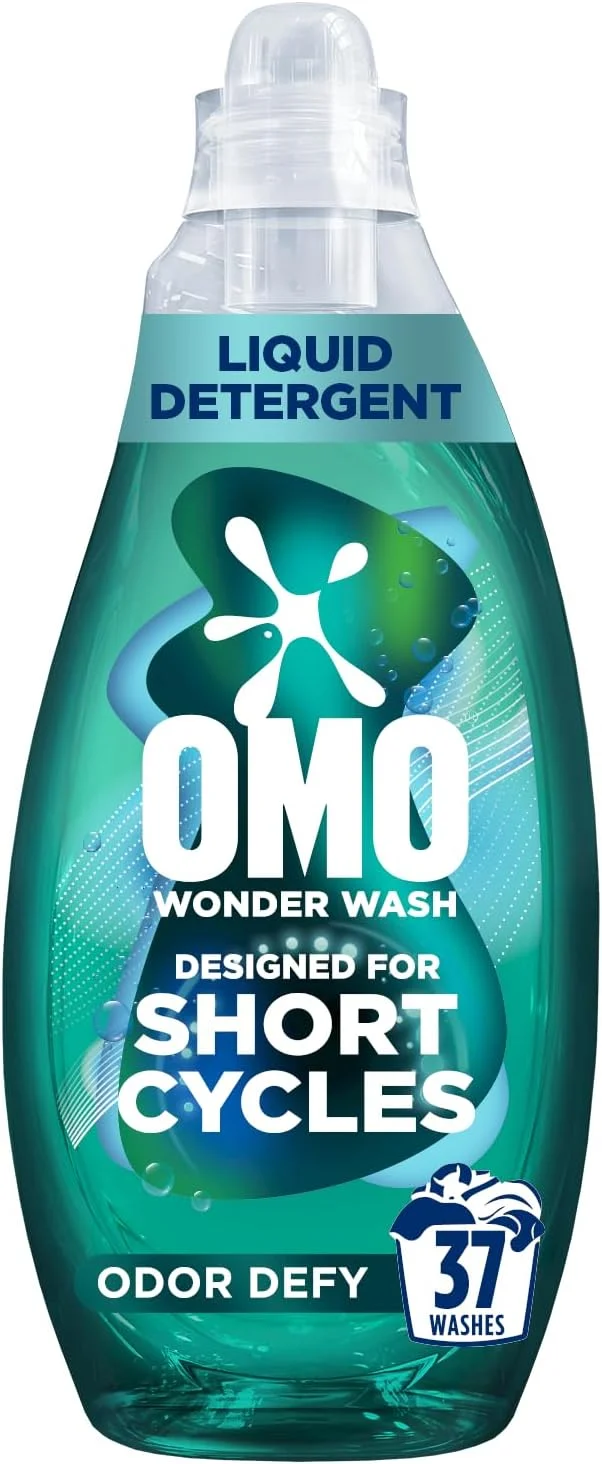 مایع لباسشویی OMO Wonder Wash، ضد بو، برای دوره‌های کوتاه، لکه بری در 15 دقیقه، 1480 میلی لیتر