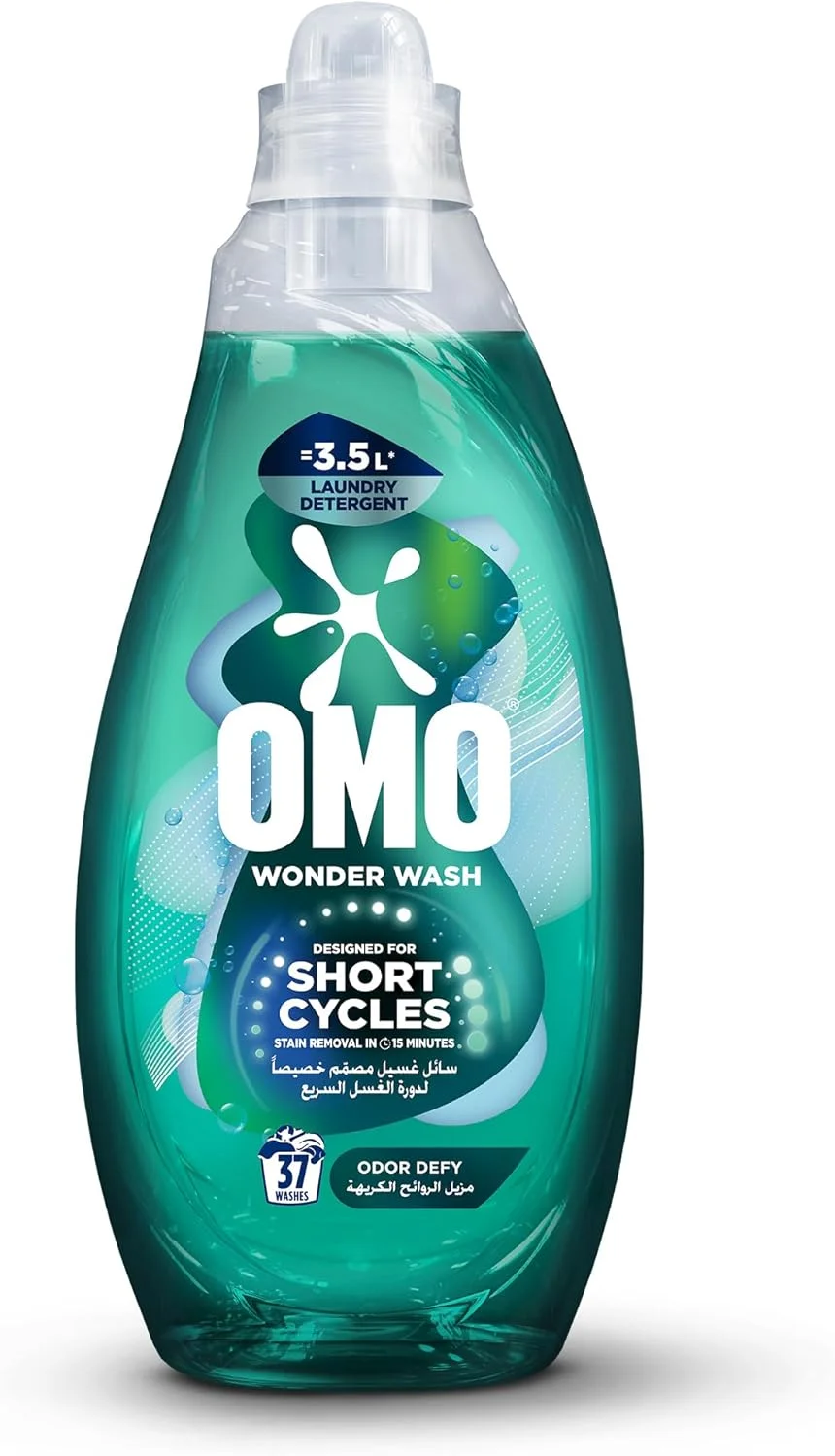 مایع لباسشویی OMO Wonder Wash، ضد بو، برای دوره‌های کوتاه، لکه بری در 15 دقیقه، 1480 میلی لیتر