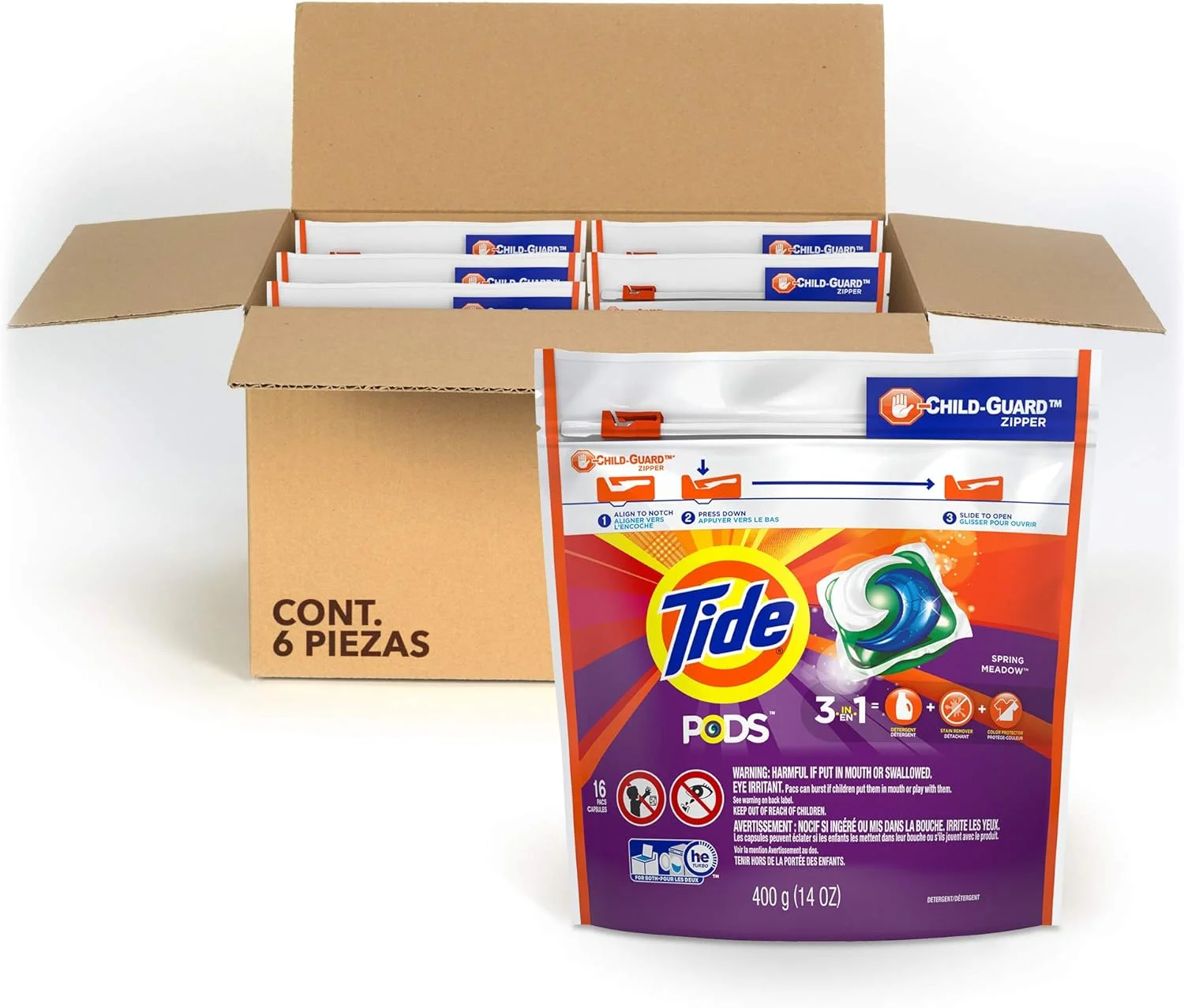 پودر لباسشویی کپسولی Tide Pods، 16 عدد (بسته 1 عددی)