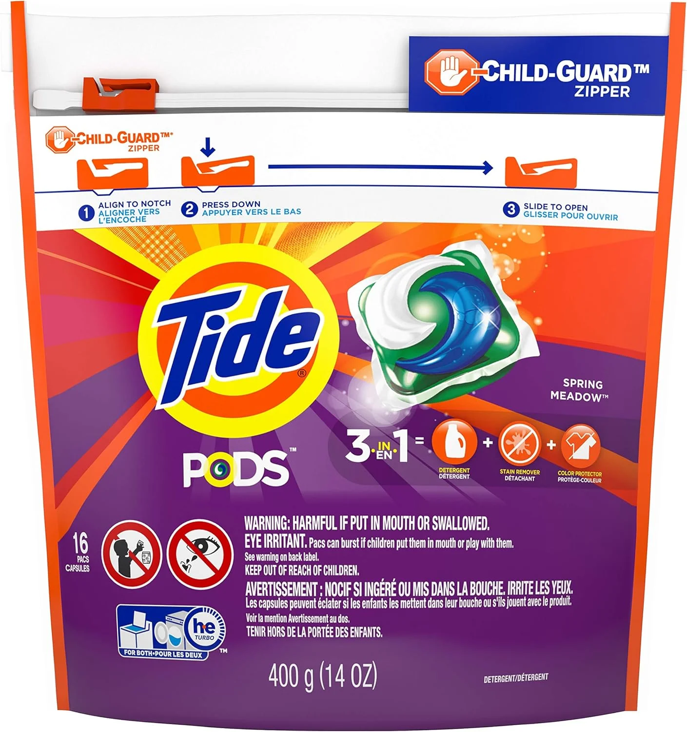 پودر لباسشویی کپسولی Tide Pods، 16 عدد (بسته 1 عددی)