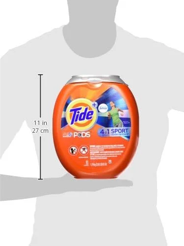 پودر لباسشویی Tide PODS Plus Febreze Sport Odor Defense 4 در 1 HE Turbo، رایحه Active Fresh، بسته 61 عددی (بسته بندی ممکن است متفاوت باشد)
