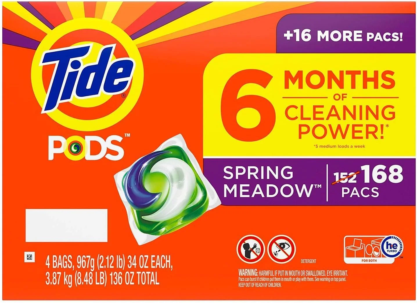 پودر لباسشویی کپسولی Tide PODS، رایحه چمن بهاری (168 عددی)