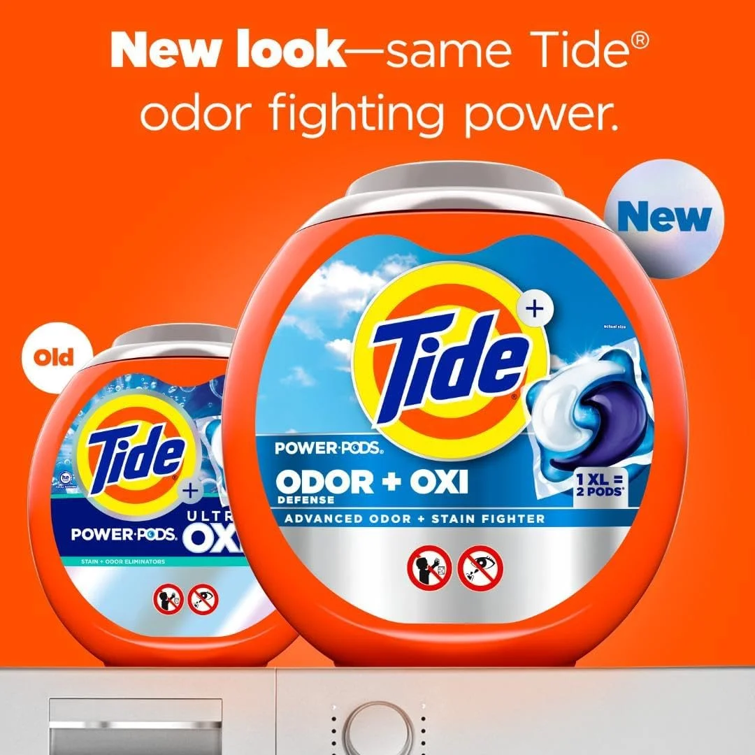 پودر لباسشویی کپسولی Tide Ultra OXI Power PODS با از بین برنده بو، 25 عدد، برای آلودگی های قابل مشاهده و غیر قابل مشاهده