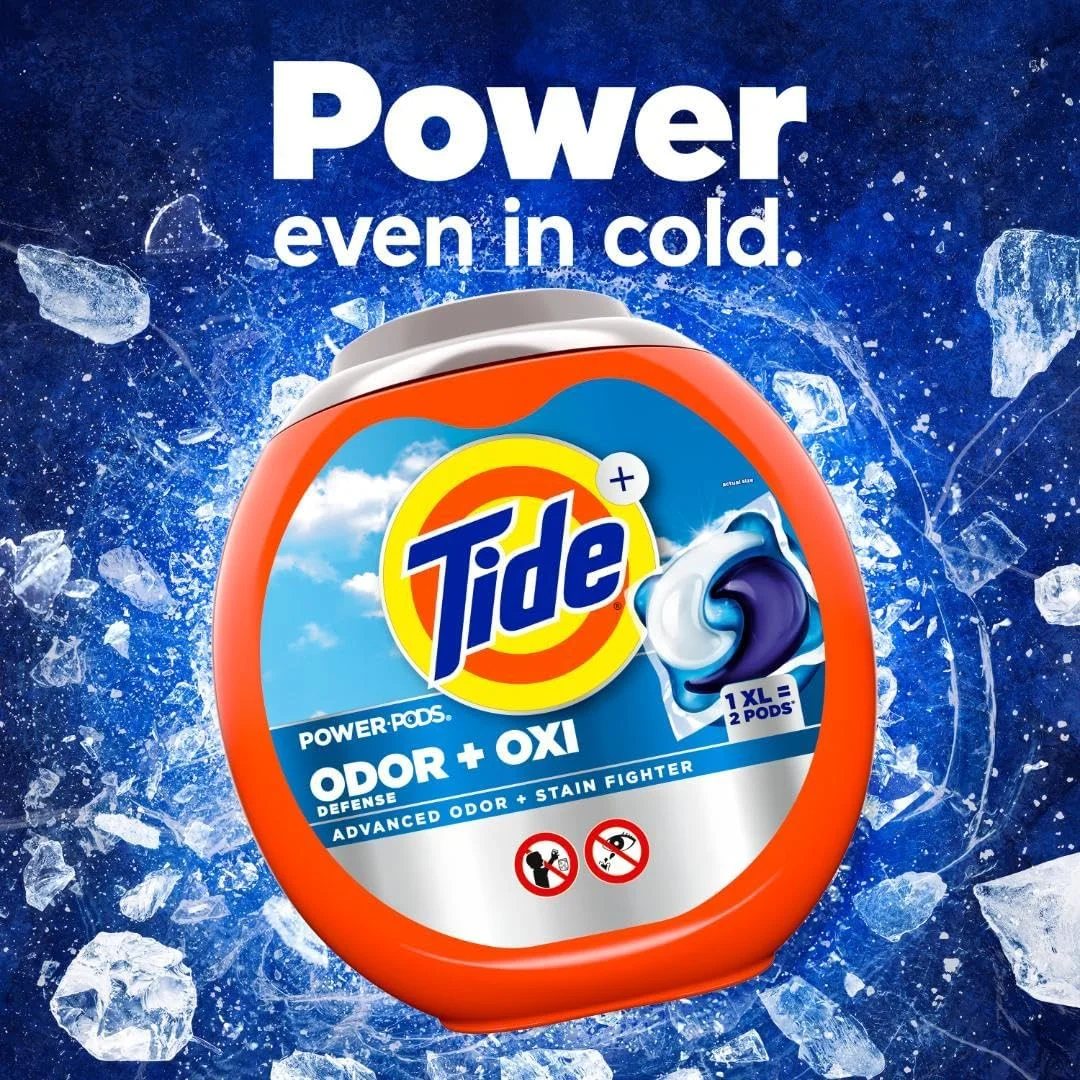 پودر لباسشویی کپسولی Tide Ultra OXI Power PODS با از بین برنده بو، 25 عدد، برای آلودگی های قابل مشاهده و غیر قابل مشاهده