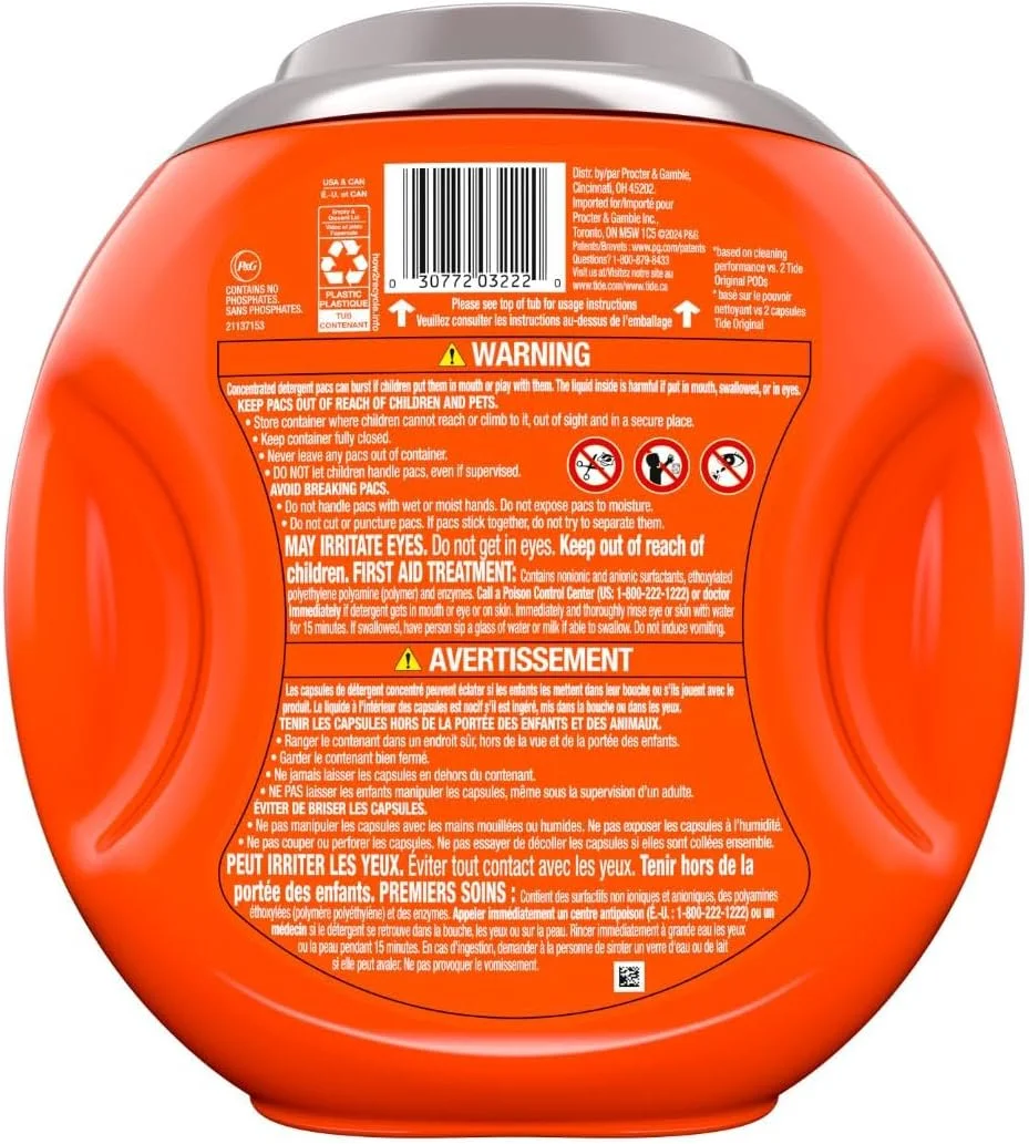 پودر لباسشویی کپسولی Tide Ultra OXI Power PODS با از بین برنده بو، 25 عدد، برای آلودگی های قابل مشاهده و غیر قابل مشاهده