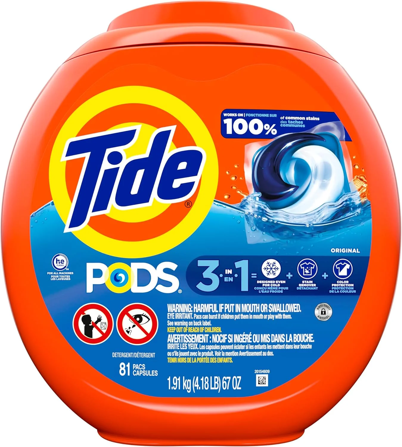 پودر لباسشویی کپسولی Tide PODS، رایحه اورجینال، 81 عددی