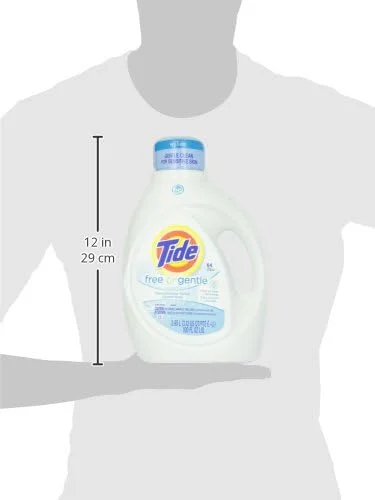 مایع لباسشویی بدون عطر و ملایم Tide، مخصوص ماشین لباسشویی های HE، 100 اونس، 64 بار شستشو