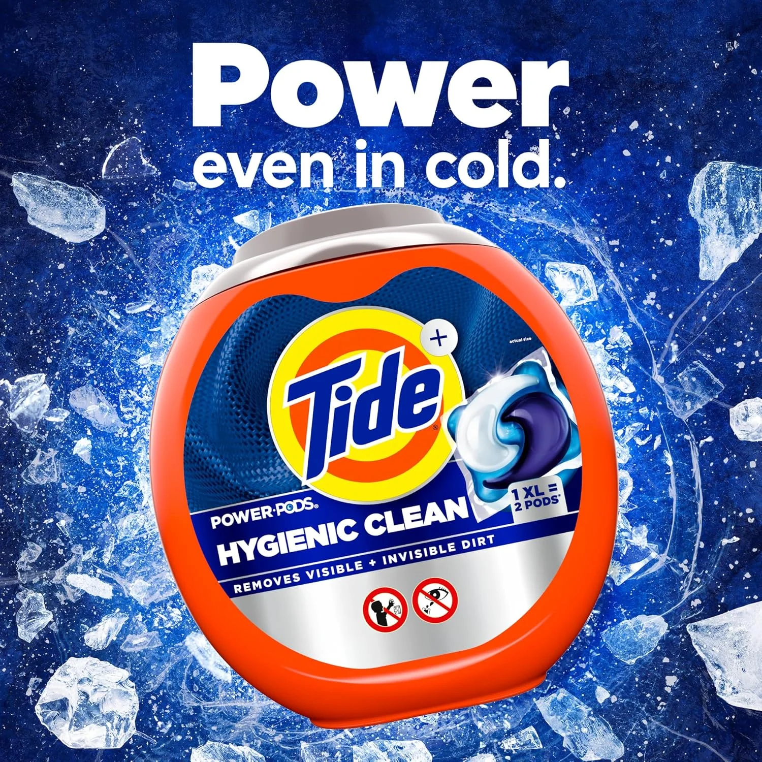 پودر لباسشویی کپسولی Tide Power PODs Hygienic Clean Heavy Duty، سازگار با ماشین لباسشویی HE، تعداد 45 عدد، ضد حساسیت، بدون رنگ و عطر، برای آلودگی های قابل مشاهده و غیر قابل مشاهده