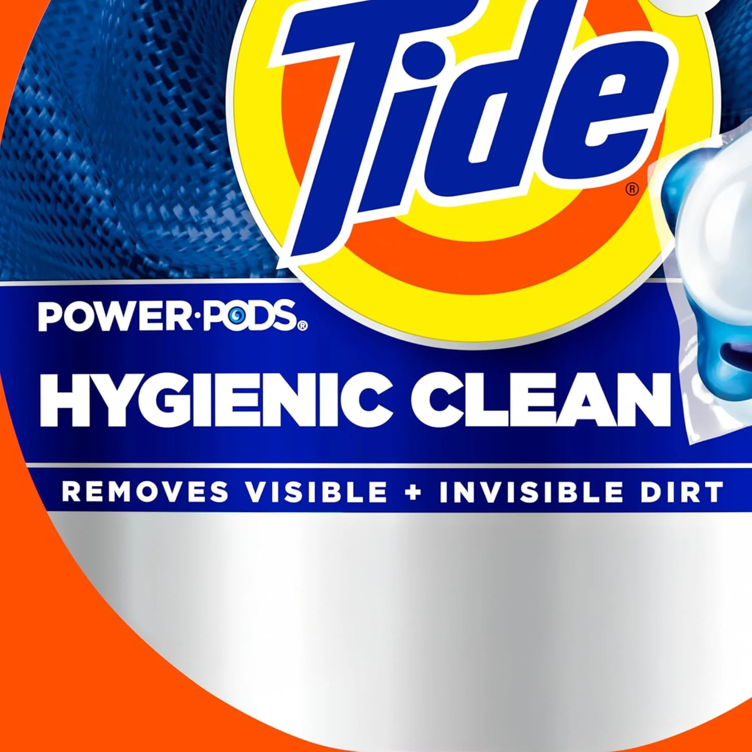 پودر لباسشویی کپسولی Tide Power PODs Hygienic Clean Heavy Duty، سازگار با ماشین لباسشویی HE، تعداد 45 عدد، ضد حساسیت، بدون رنگ و عطر، برای آلودگی های قابل مشاهده و غیر قابل مشاهده