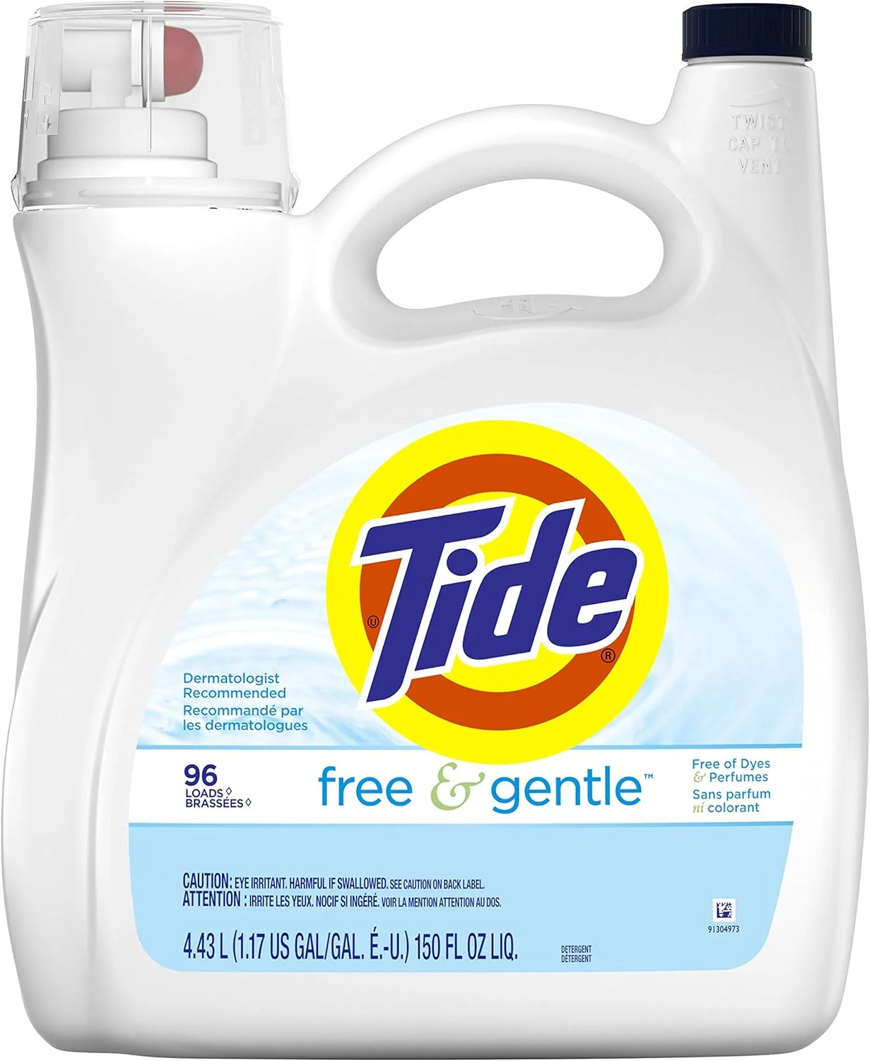 مایع لباسشویی بدون عطر و رنگ Tide مناسب پوست های حساس، 96 بار شستشو، 4.4 لیتر