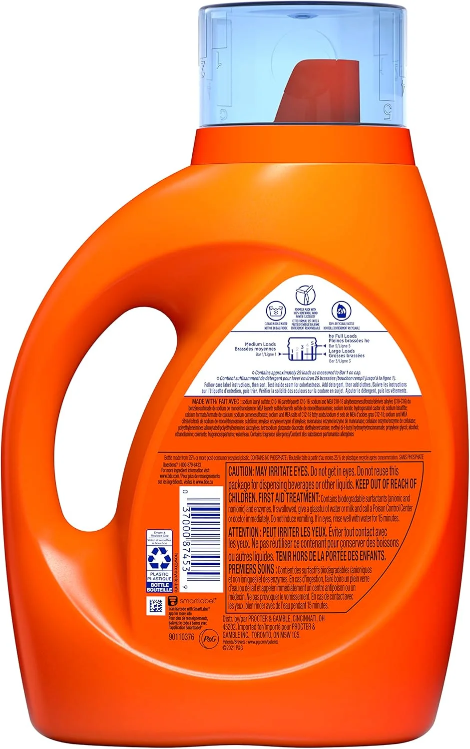 مایع لباسشویی تاید پلاس داونی، رایحه April Fresh، حجم 46 fl oz، مناسب برای 29 بار شستشو، 46 Fl Oz