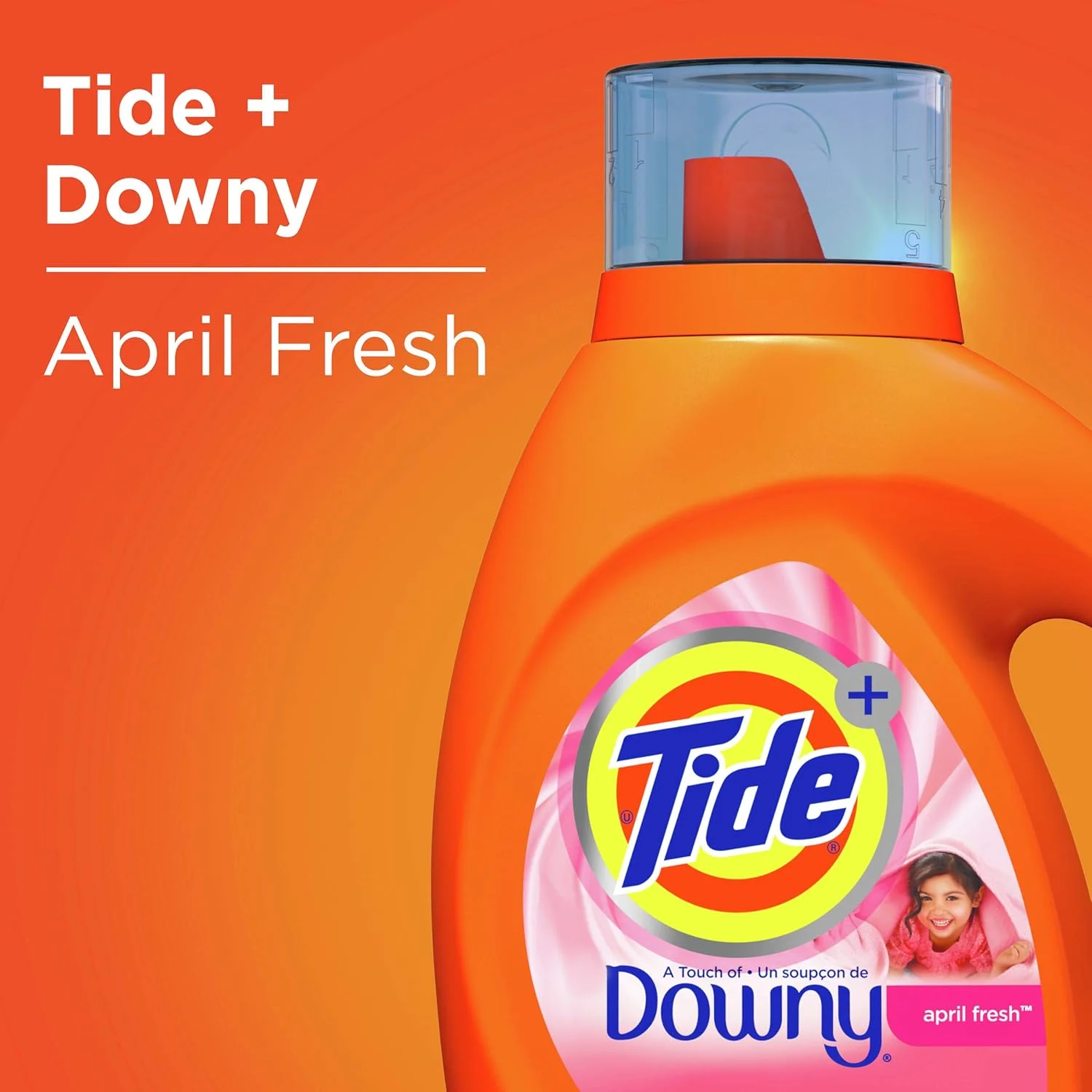 مایع لباسشویی تاید پلاس داونی، رایحه April Fresh، حجم 46 fl oz، مناسب برای 29 بار شستشو، 46 Fl Oz