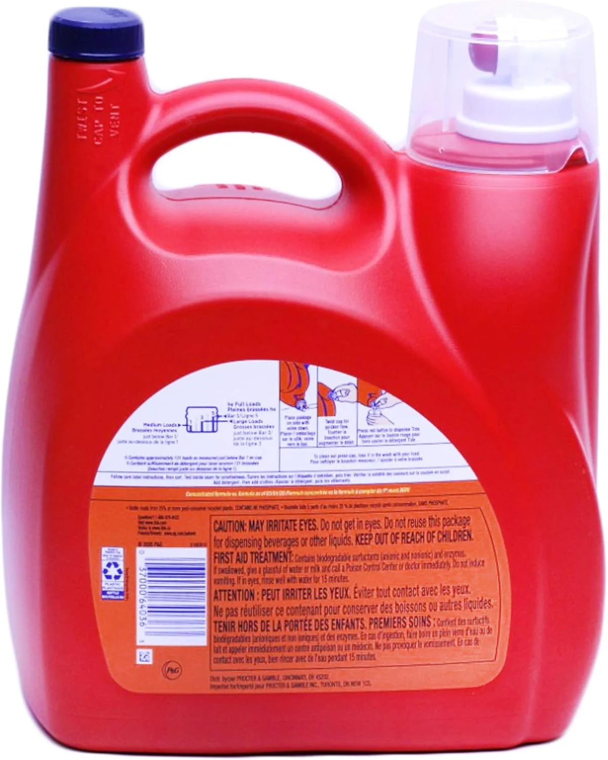 مایع لباسشویی غلیظ Tide با راندمان بالا، رایحه اصلی، 4.87 لیتر/165 اونس مایع - 131 بار شستشو